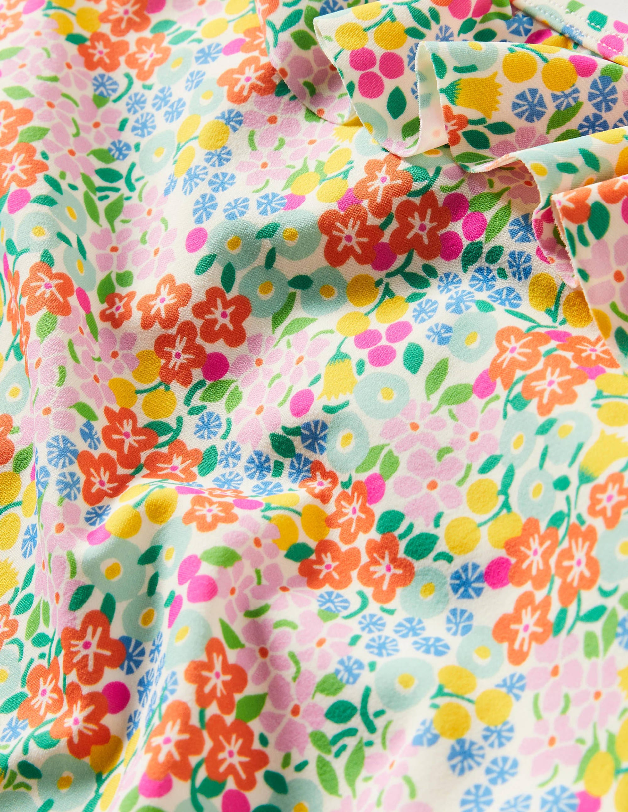 One Shoulder Frill Swimsuit-Multi Tropical Flowerbed - Image 3