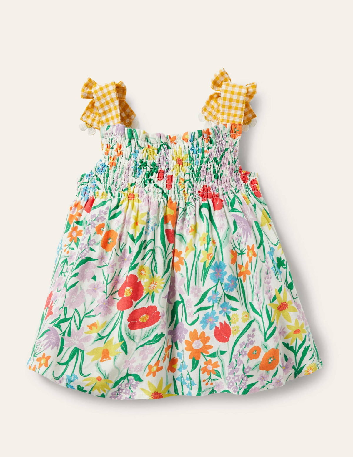 Tie Shoulder Smocked Top-Multi Spring Meadow - Image 2