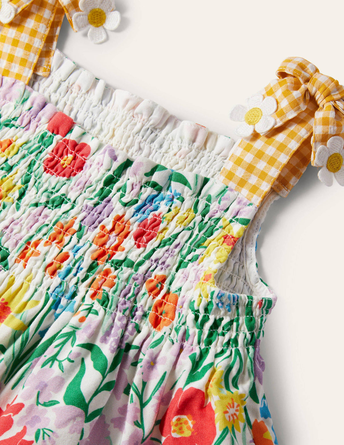 Tie Shoulder Smocked Top-Multi Spring Meadow - Image 3