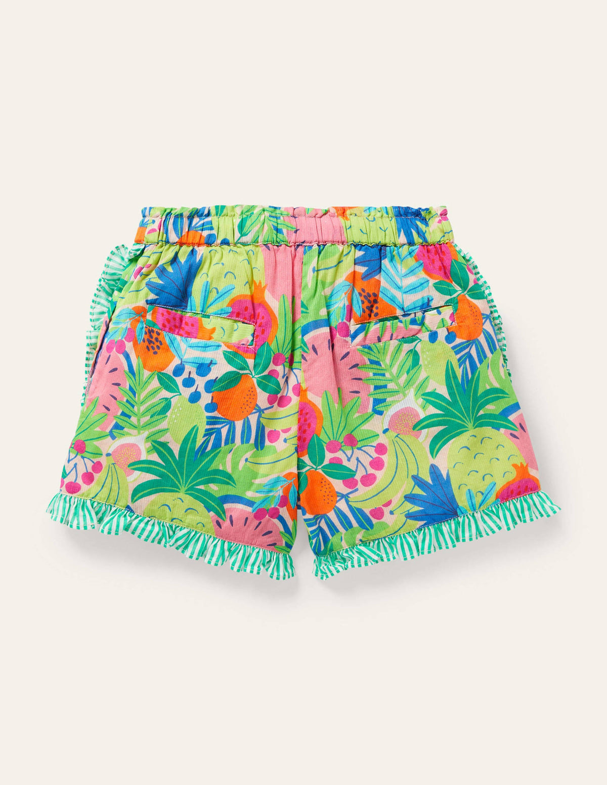 Hotchpotch Frill Shorts-Multi Tropical Fruit - Image 2
