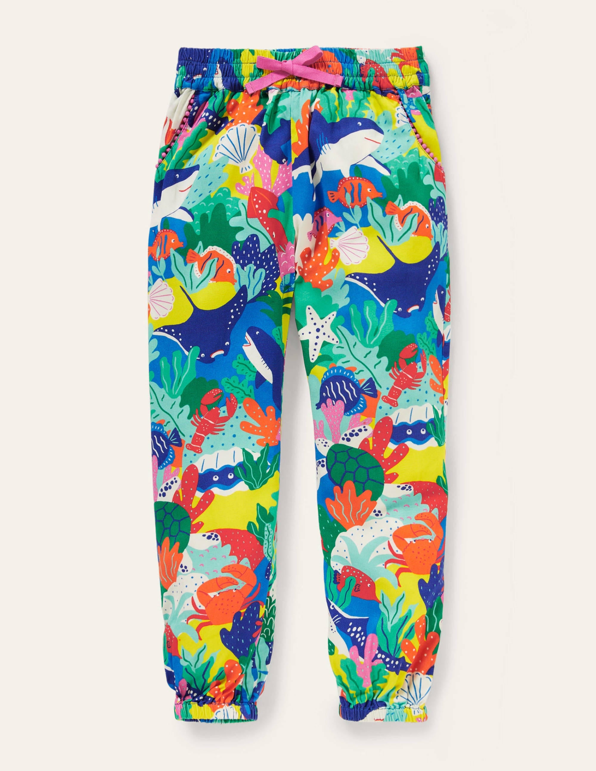 Relaxed Woven Printed Pants-Multi Rainbow Reef - Image 1