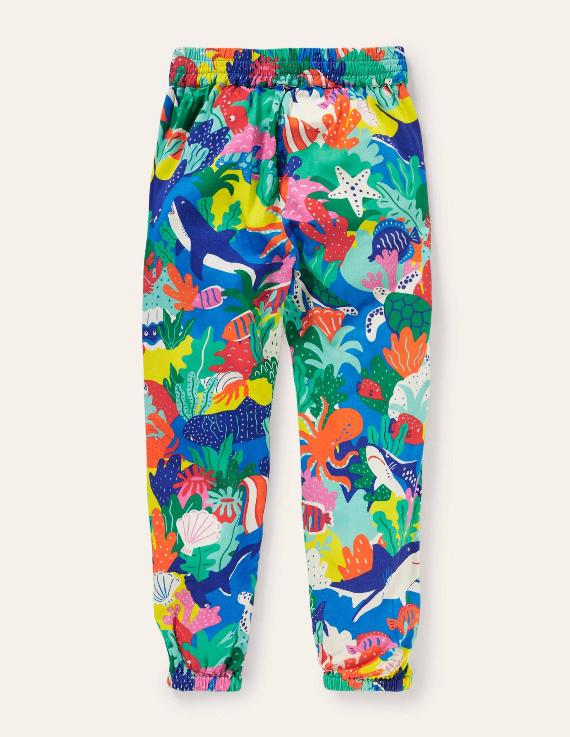 Relaxed Woven Printed Pants-Multi Rainbow Reef-2
