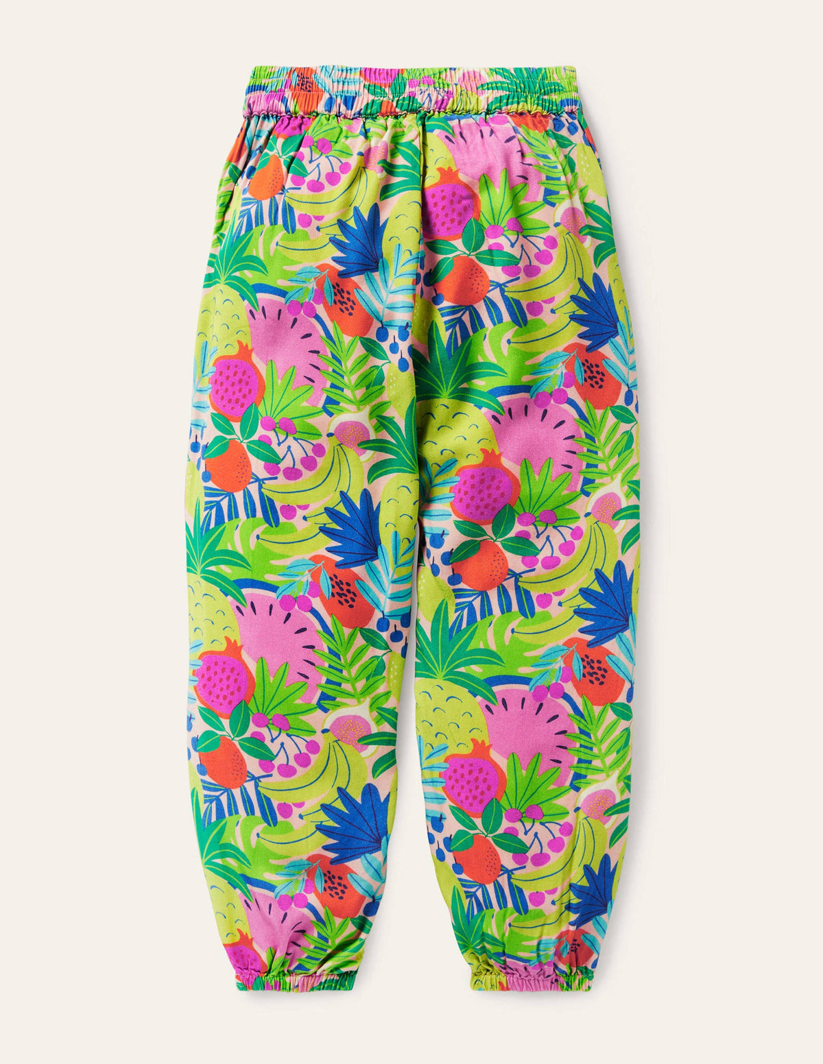 Relaxed Woven Printed Pants-Multi Tropical Fruit - Image 2