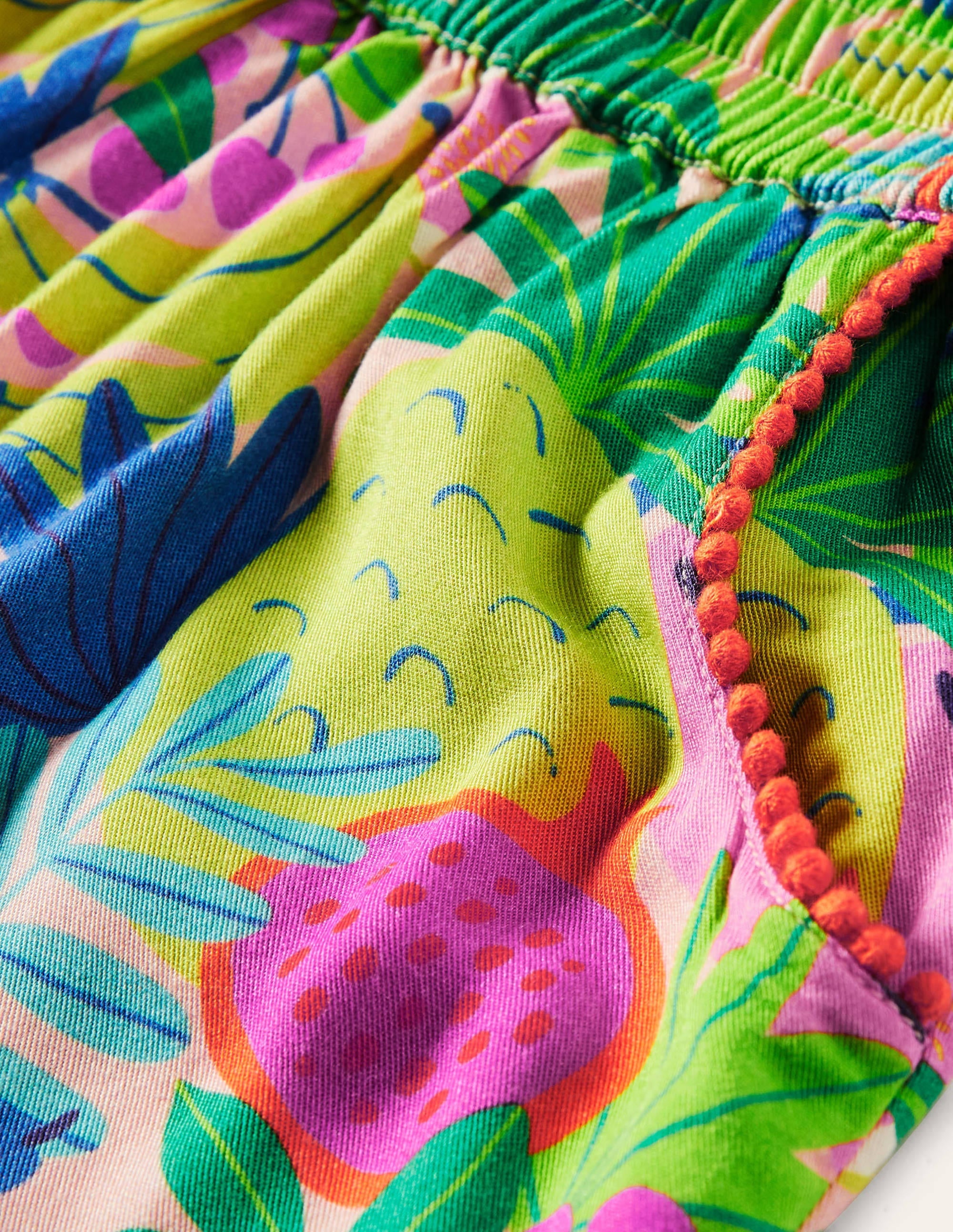 Relaxed Woven Printed Pants-Multi Tropical Fruit - Image 3