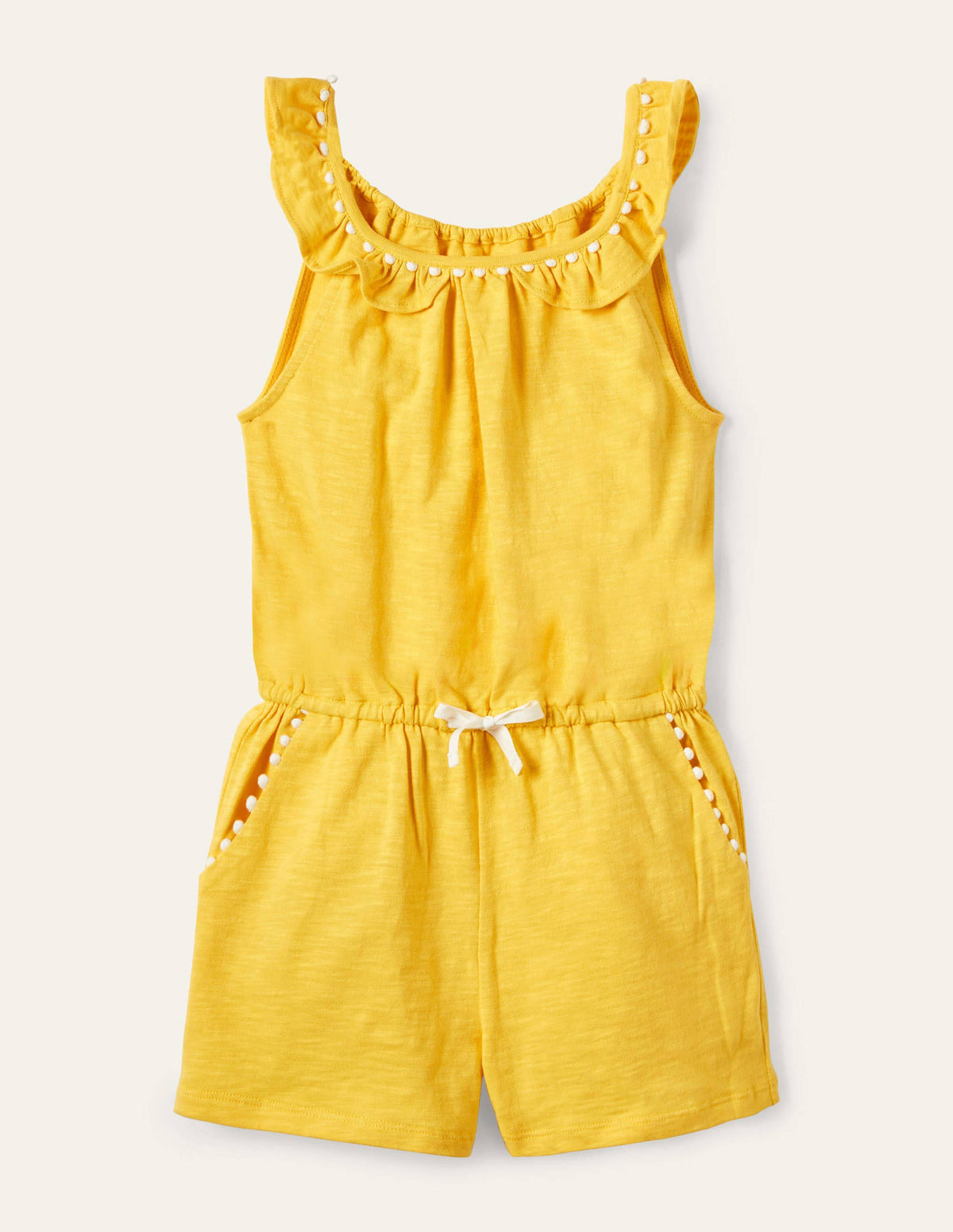 Charlie Pom Jersey Romper-Daffodil-1