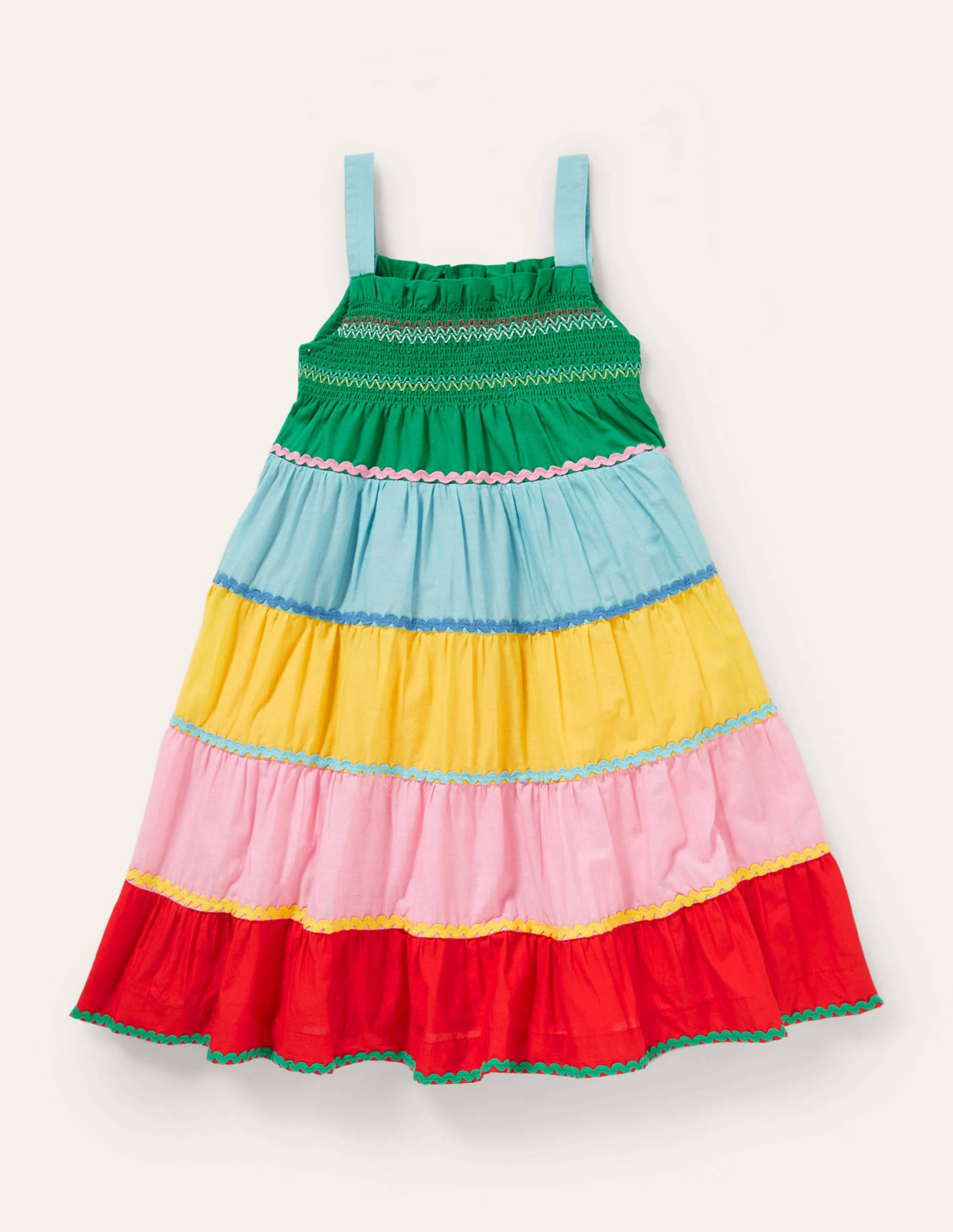 Smocked Sun Dress-Multi Colourblock - Image 2