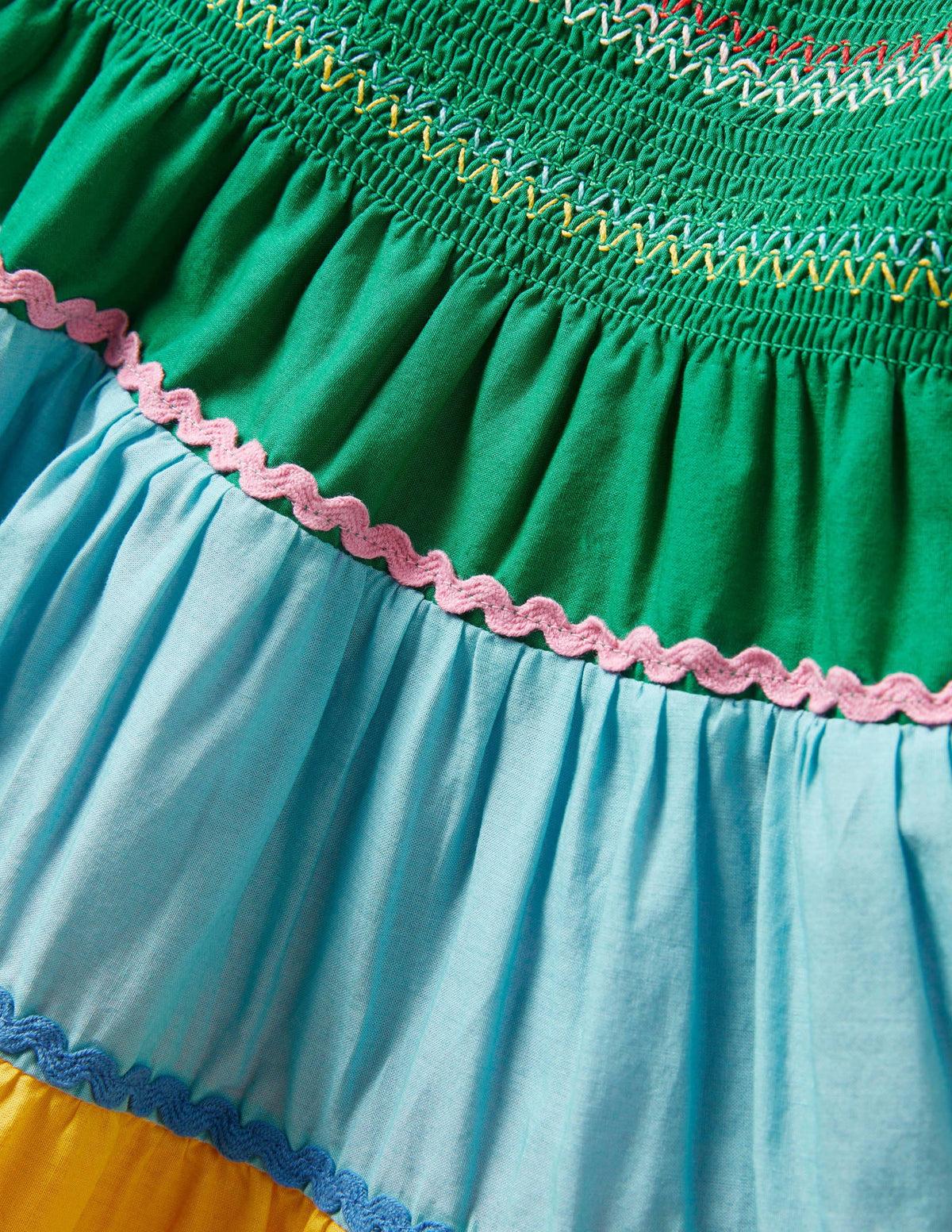 Smocked Sun Dress-Multi Colourblock - Image 3
