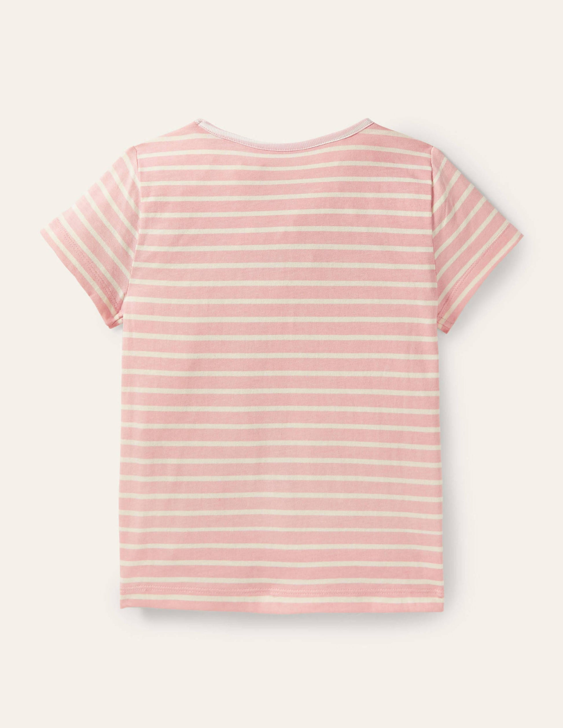 Stripy Logo T-Shirt-Boto Pink/Ivory Rainbow-2