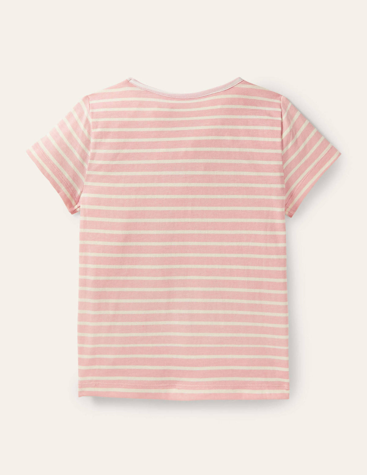 Stripy Logo T-Shirt-Boto Pink/Ivory Rainbow - Image 2