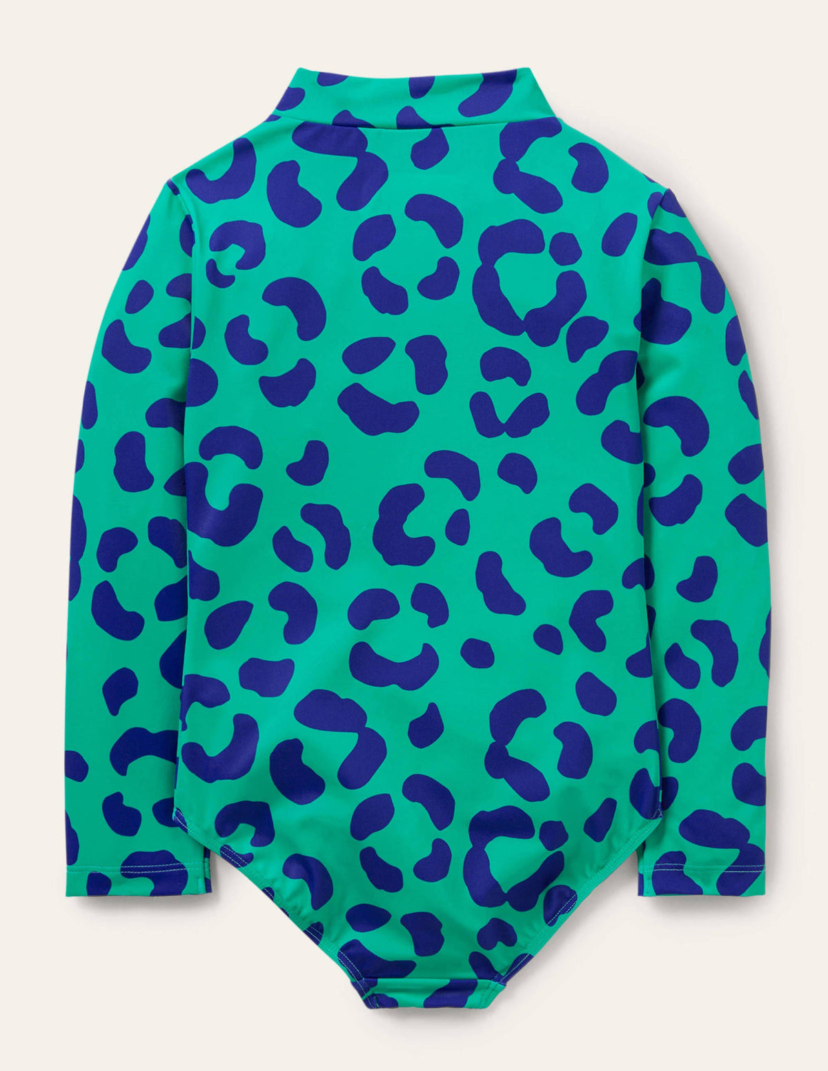 Long-sleeved Swimsuit-Tropical Green Leopard Print - Image 2