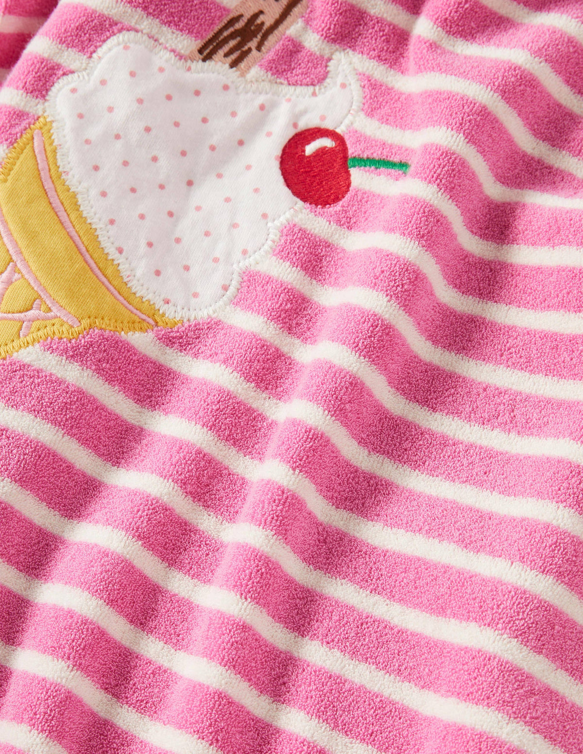 Appliqué Towelling Beach Dress-Bright Petal / Ivory Ice Cream - Image 3