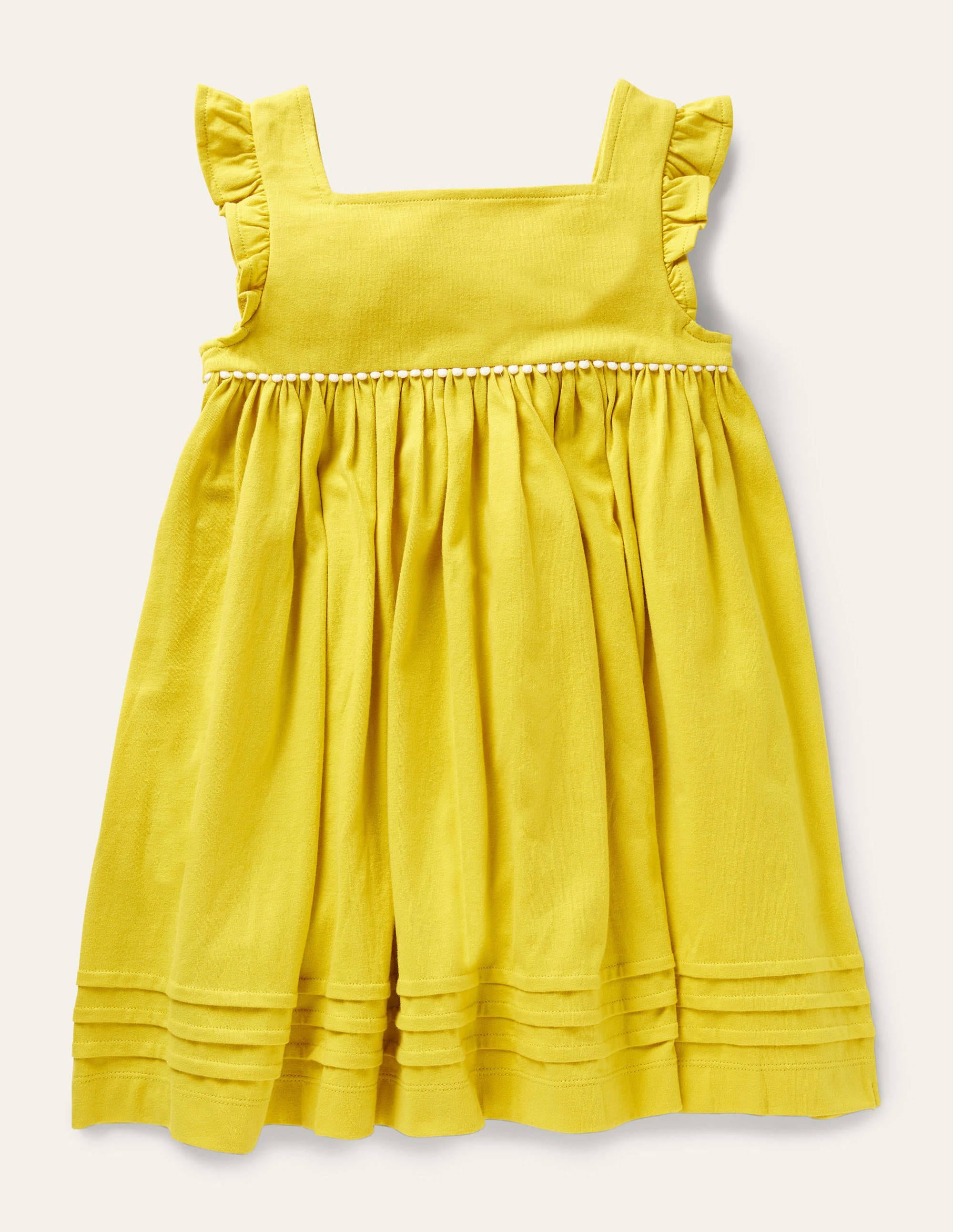 Frill Sleeve Jersey Dress-Daffodil Yellow - Image 2