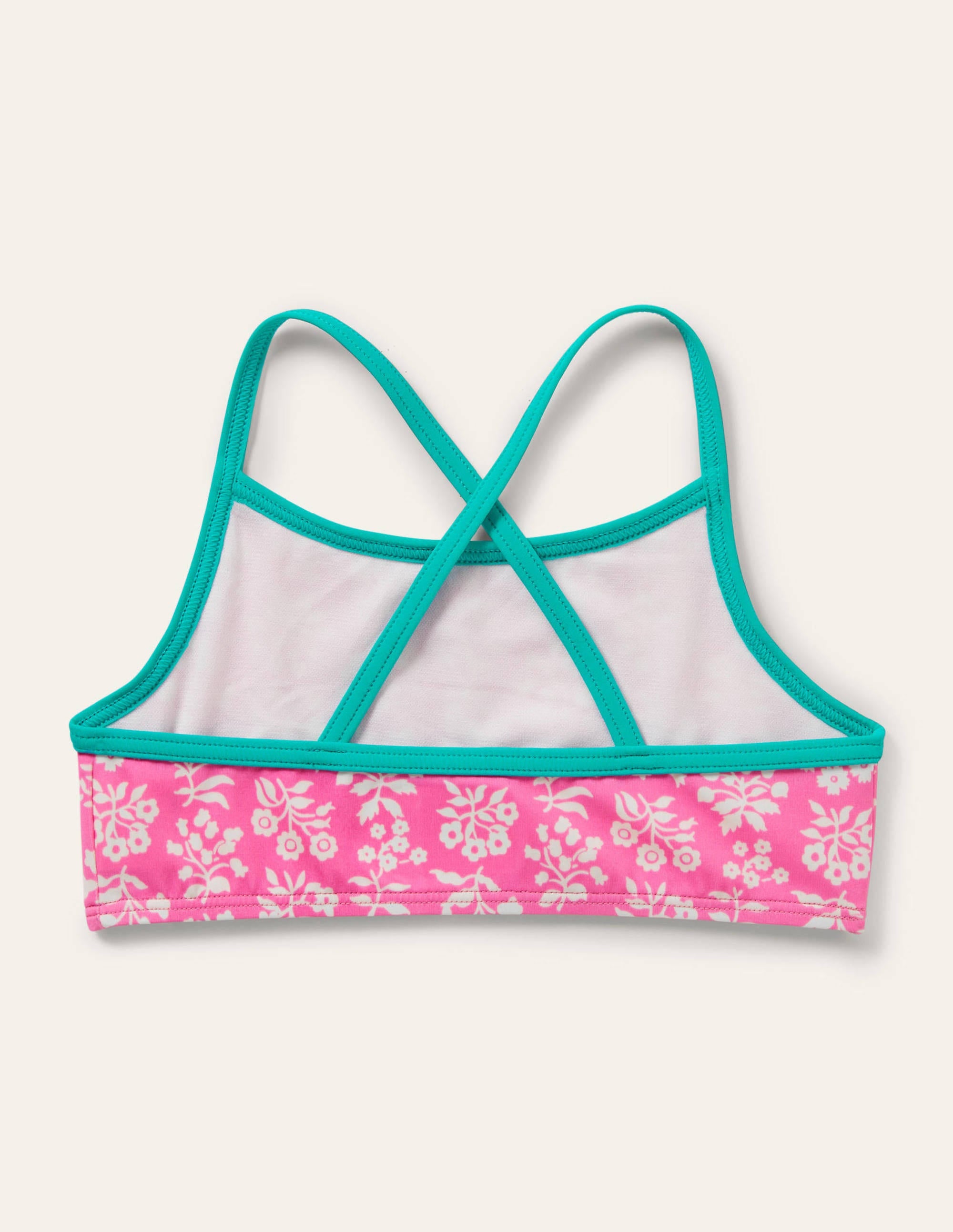 Patterned Bikini Top-Strawberry Pink Woodblock - Image 2