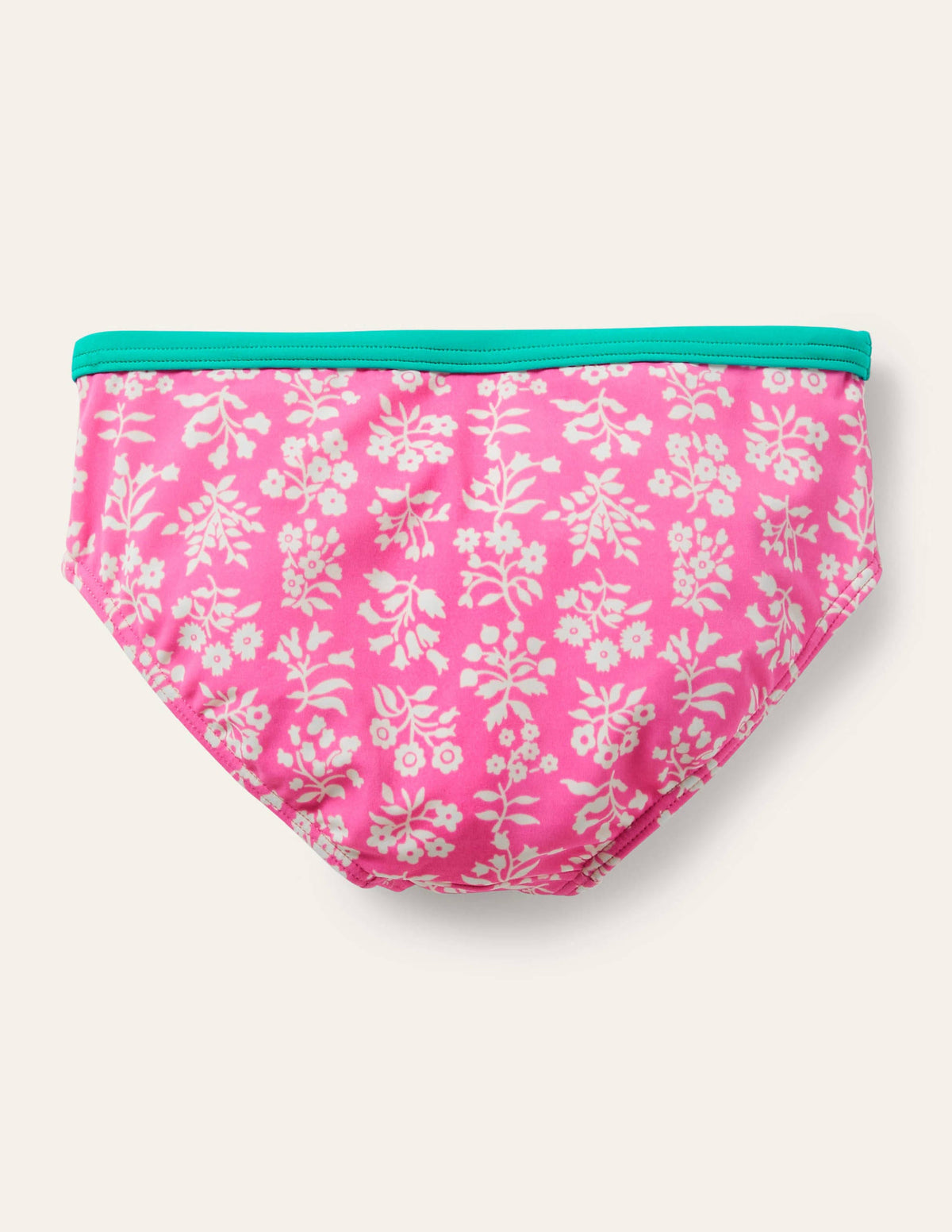 Patterned Bikini Bottoms-Strawberry Pink Woodblock-2