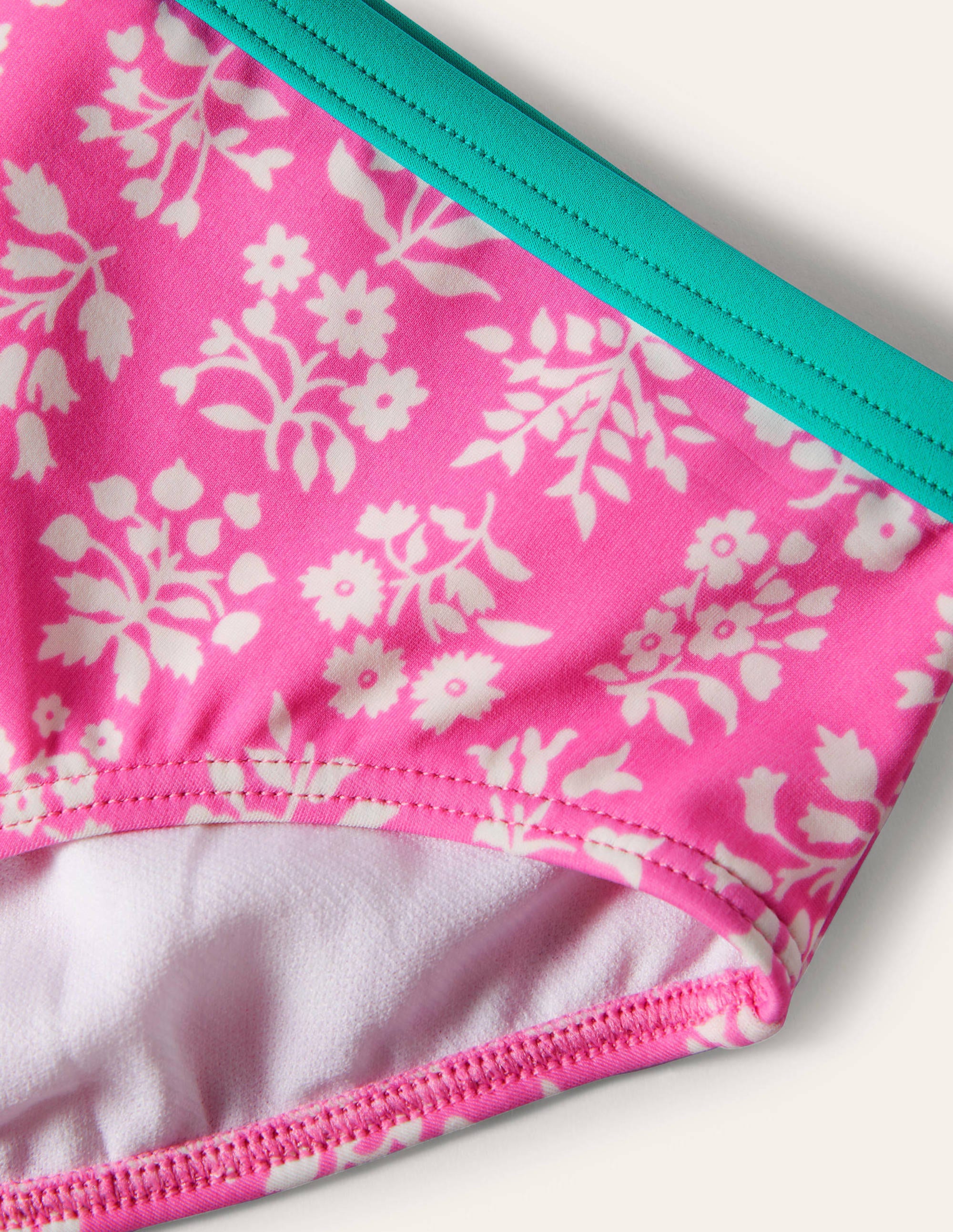 Patterned Bikini Bottoms-Strawberry Pink Woodblock - Image 3