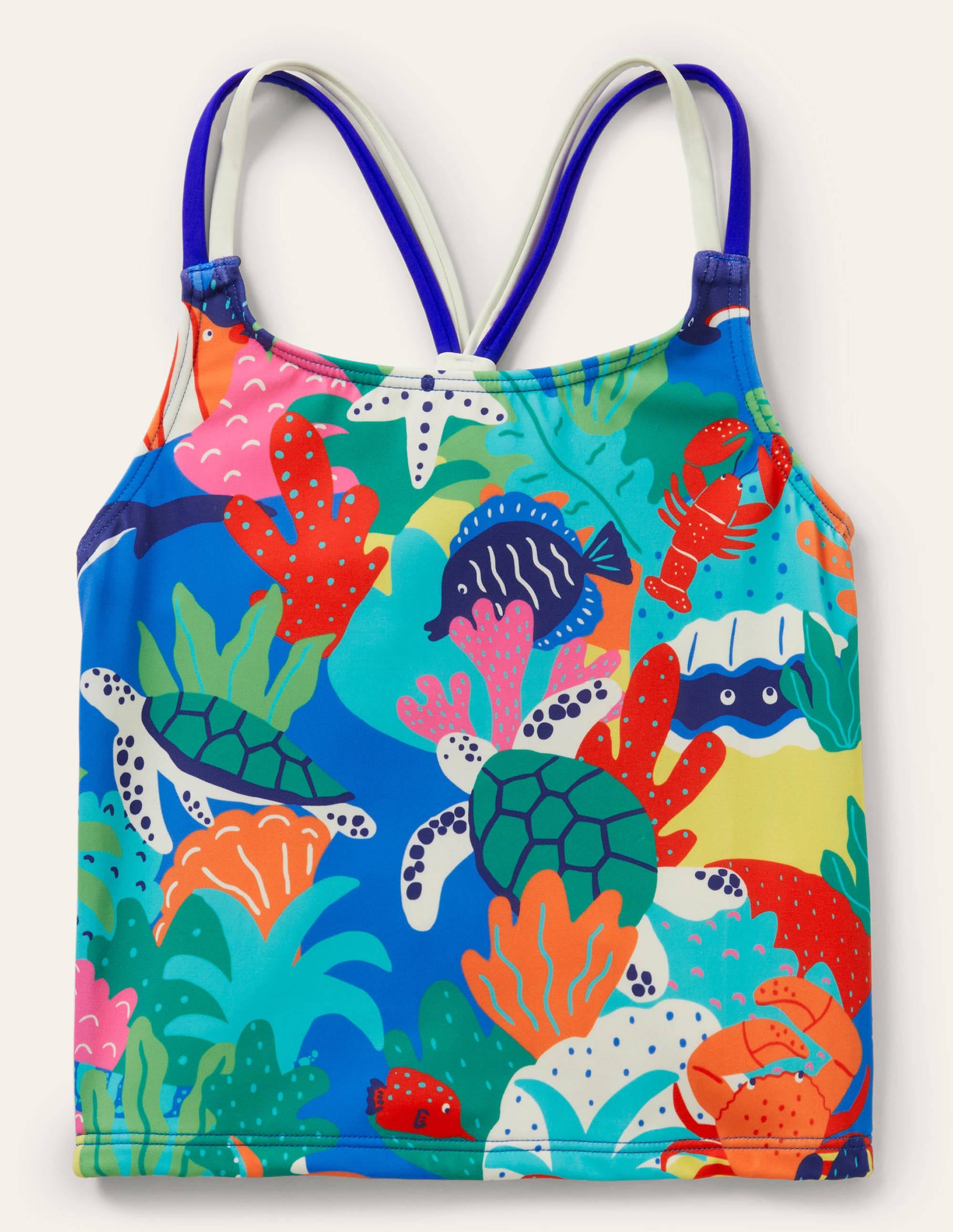 Patterned Tankini Top-Multi Rainbow Reef - Image 1