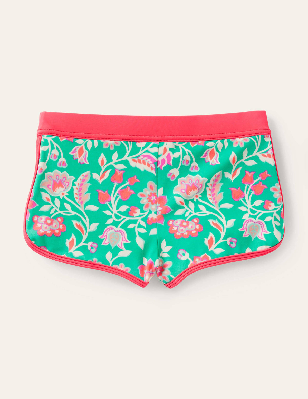 Patterned Swim Shorts-Tropical Green Paisley - Image 2