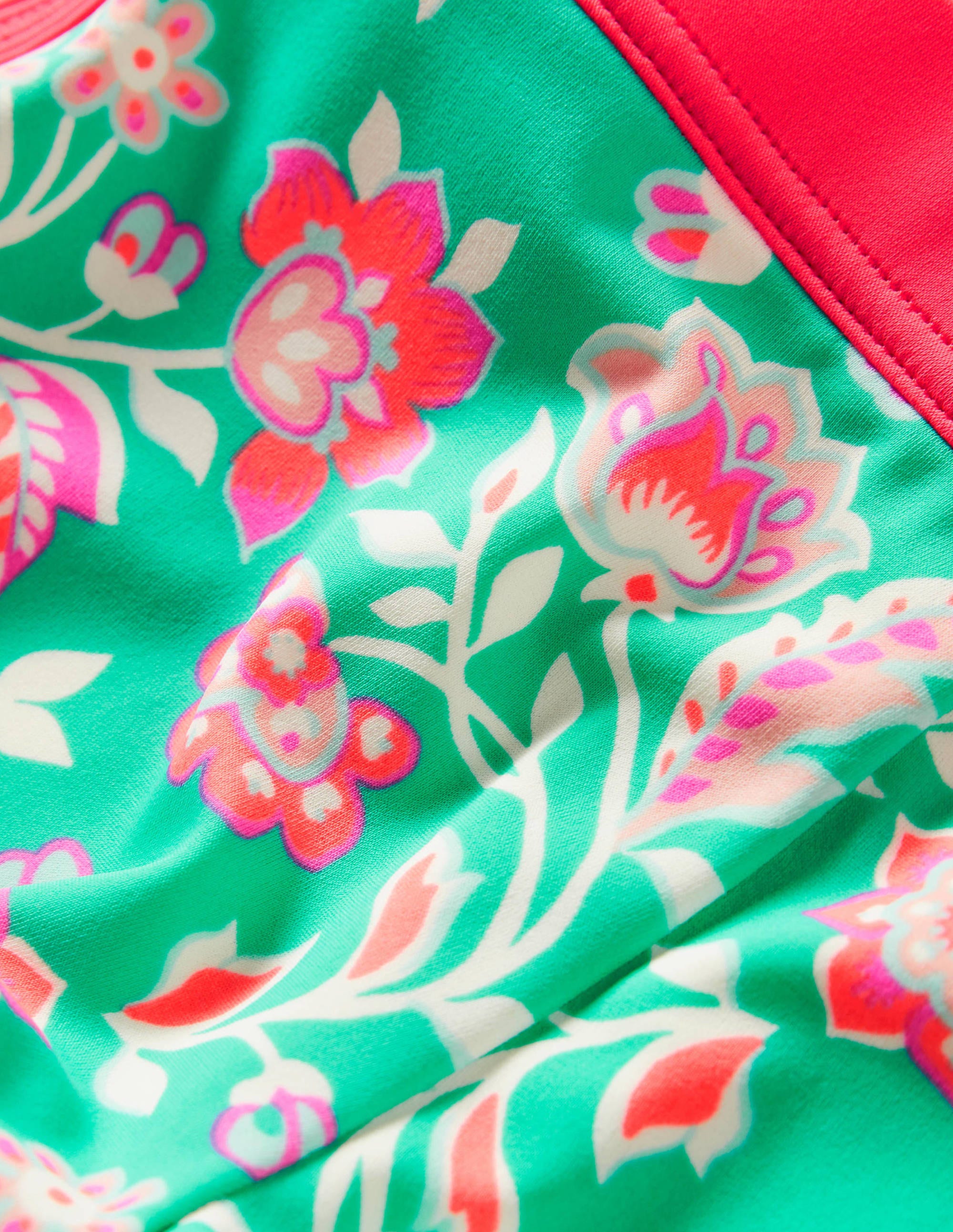 Patterned Swim Shorts-Tropical Green Paisley - Image 3
