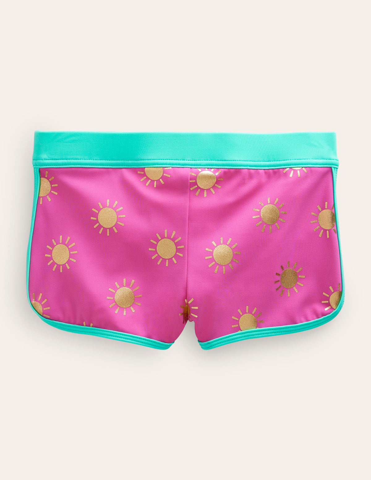 Patterned Swim Shorts-Strawberry Pink Woodblock - Image 2