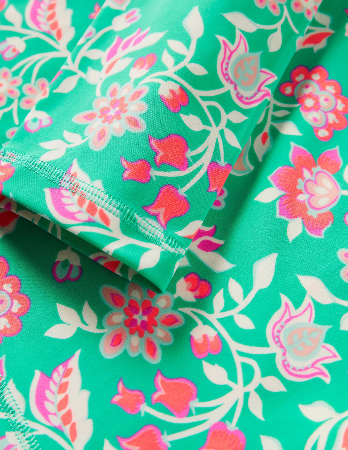 Patterned Rash Guard-Tropical Green Paisley - Image 3