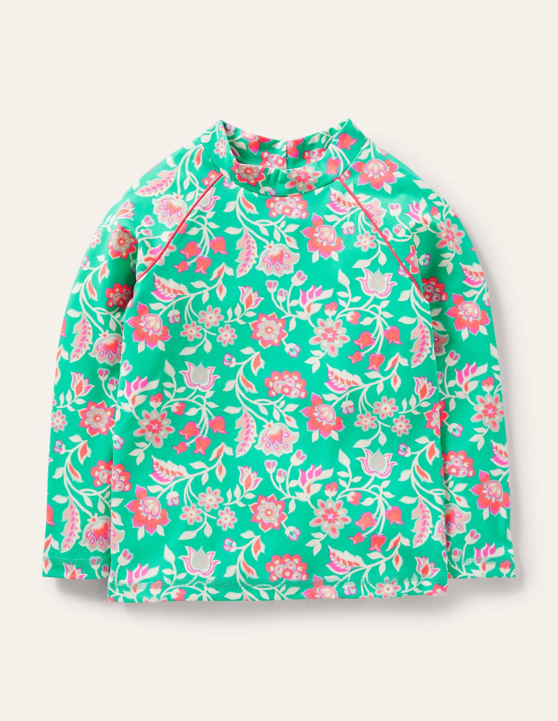 Patterned Rash Guard-Tropical Green Paisley-1