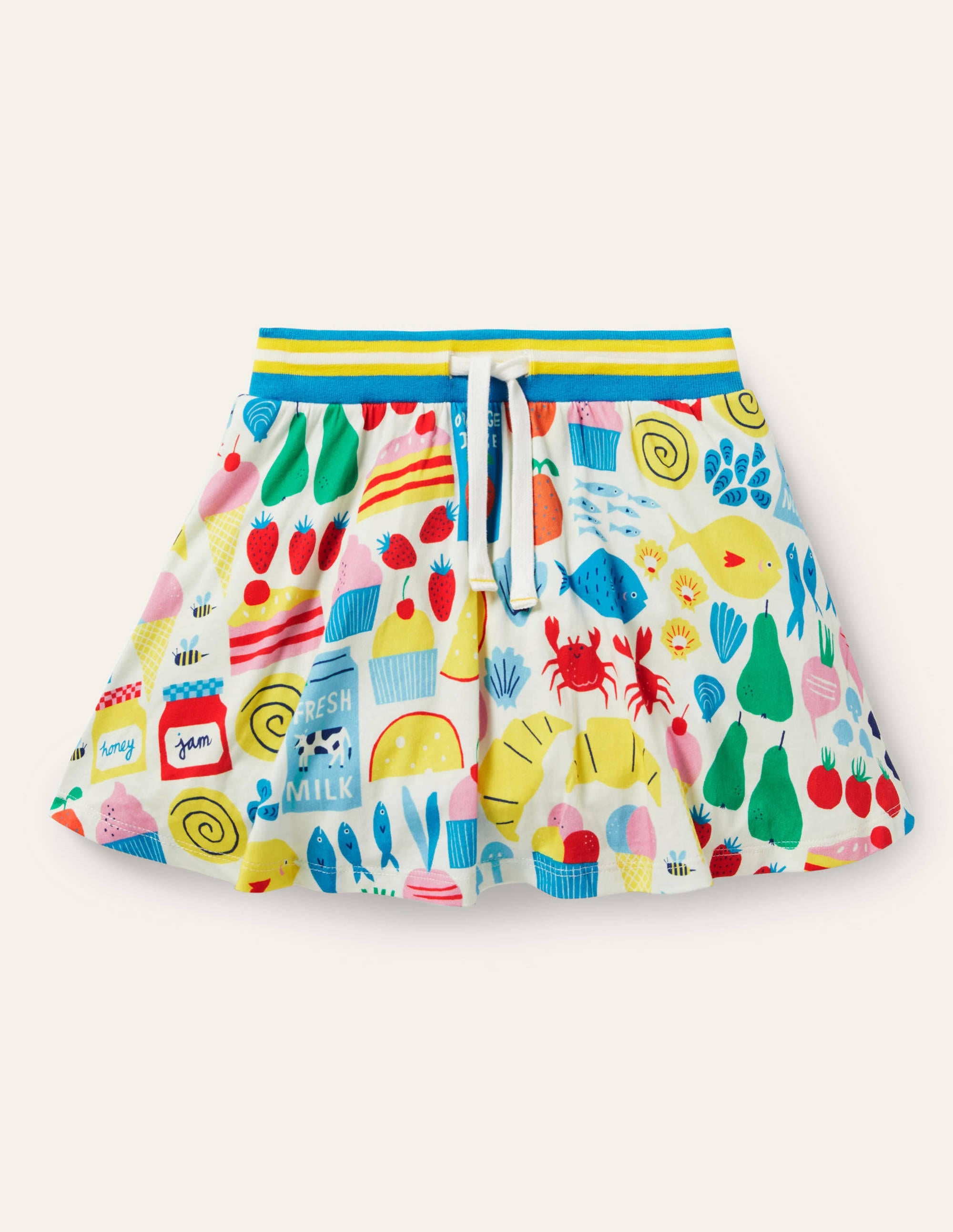 Printed Jersey Skort-Multi Farmers Market - Image 1