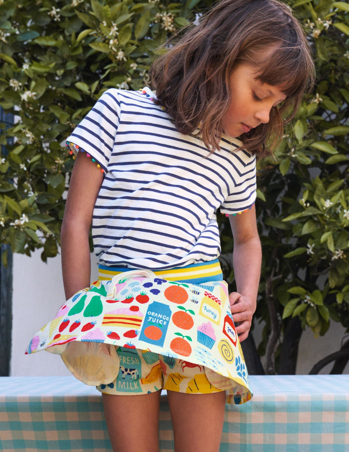Printed Jersey Skort-Multi Farmers Market-4