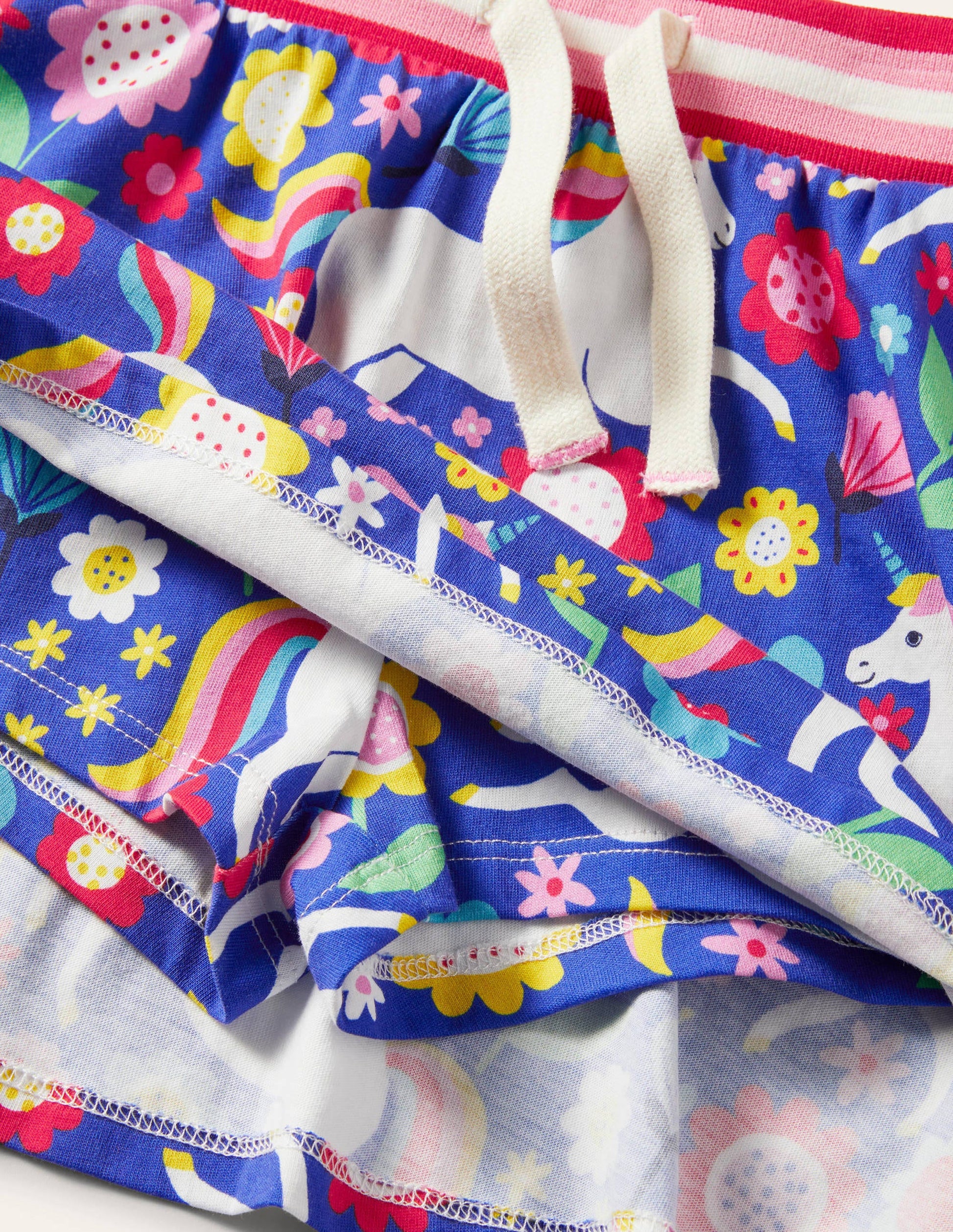 Printed Jersey Skort-Bluebell Blue Unicorn Floral-3