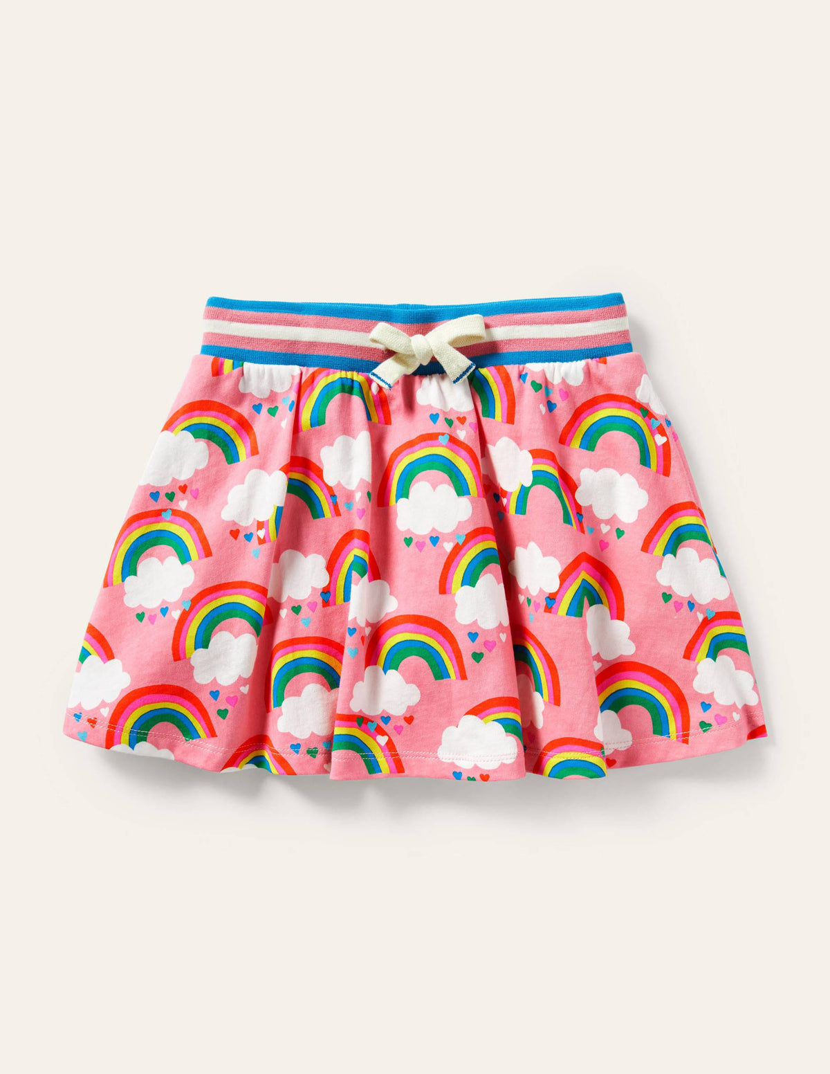 Printed Jersey Skort-Pink Lemonade Rainbows - Image 1