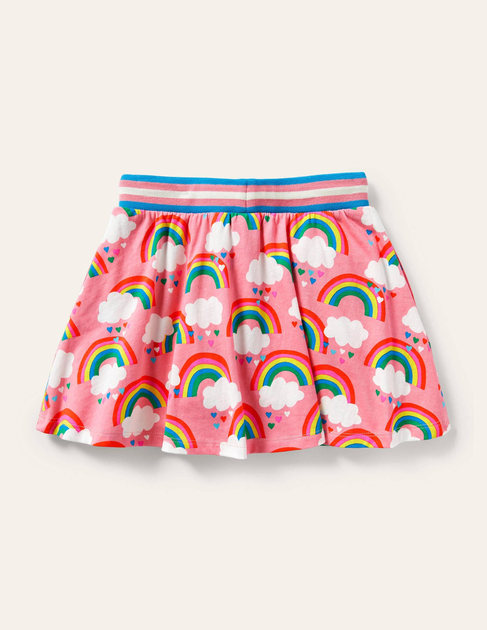 Printed Jersey Skort-Pink Lemonade Rainbows-2