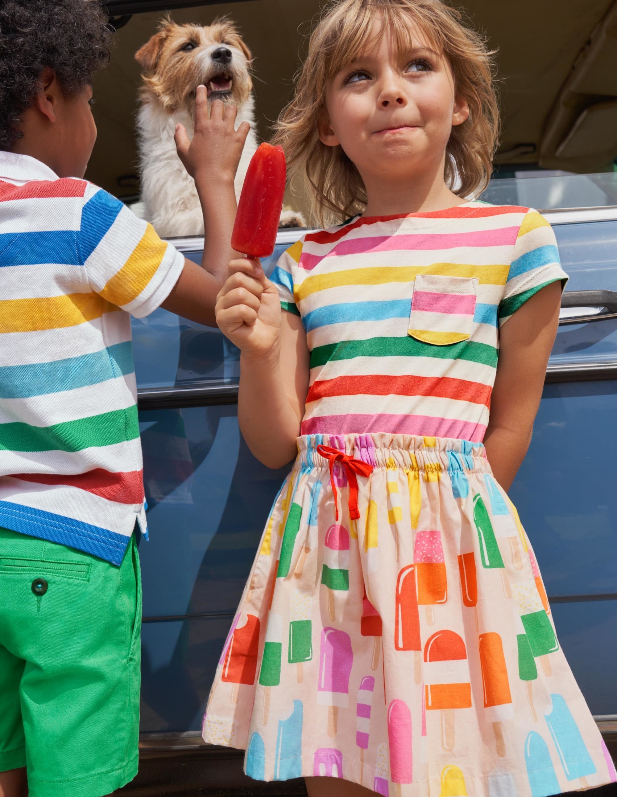 Short-sleeve Hotchpotch Dress-Provence Dusty Pink Lollies - Image 4