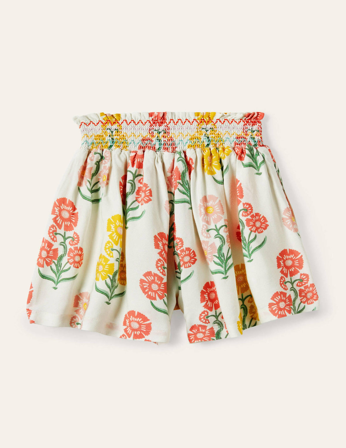 Shirred Waist Culotte Pants-Molly Mahon Floral-2