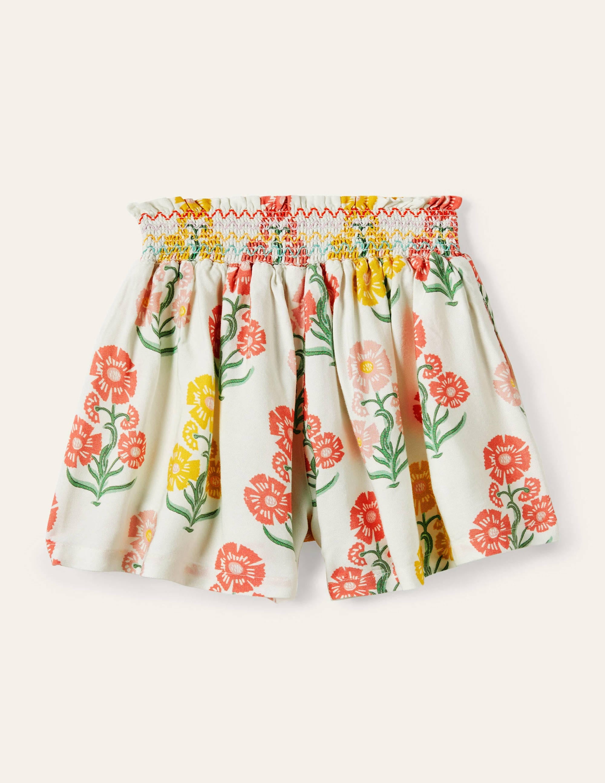 Shirred Waist Culotte Pants-Molly Mahon Floral - Image 2