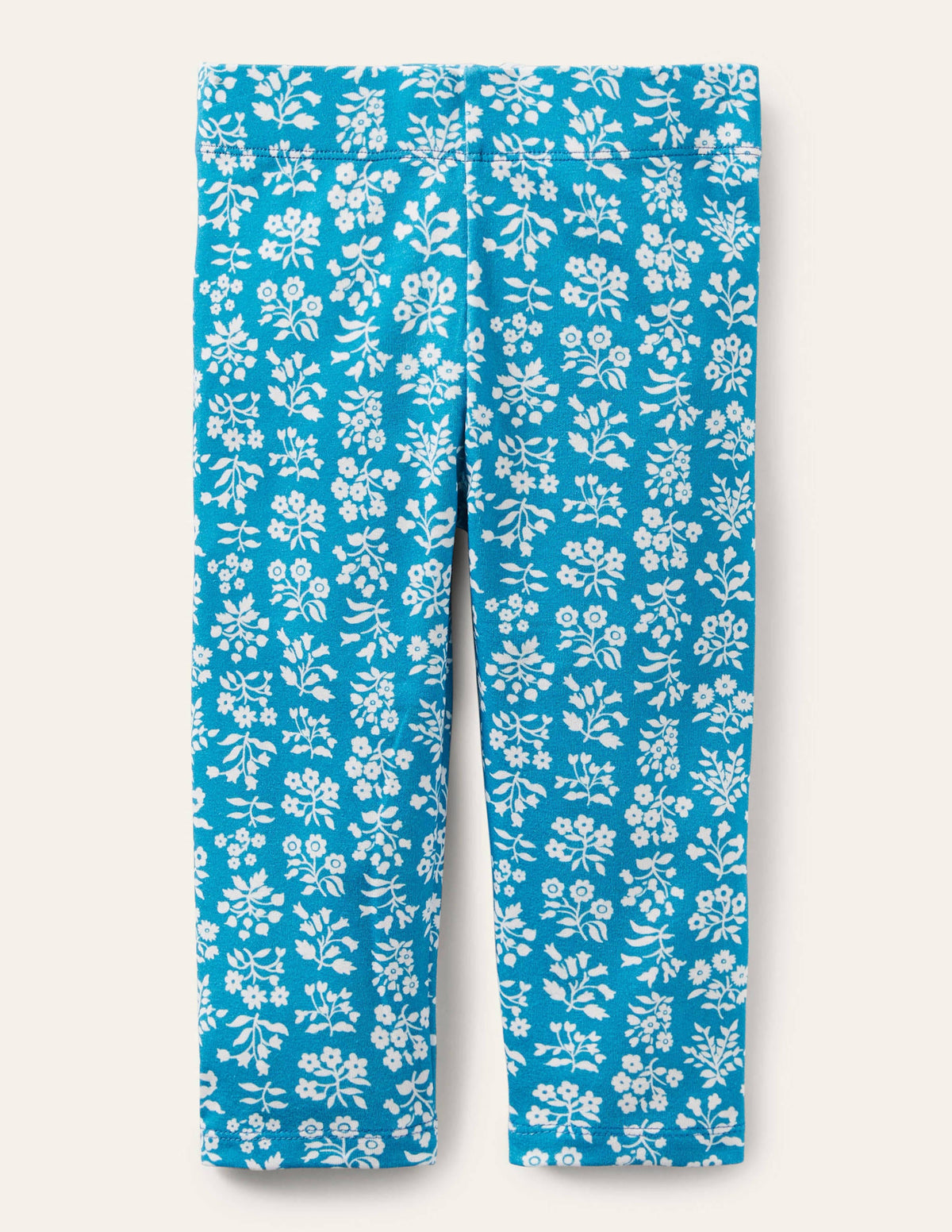 Fun Cropped Leggings-Bahama Blue Woodblock-1