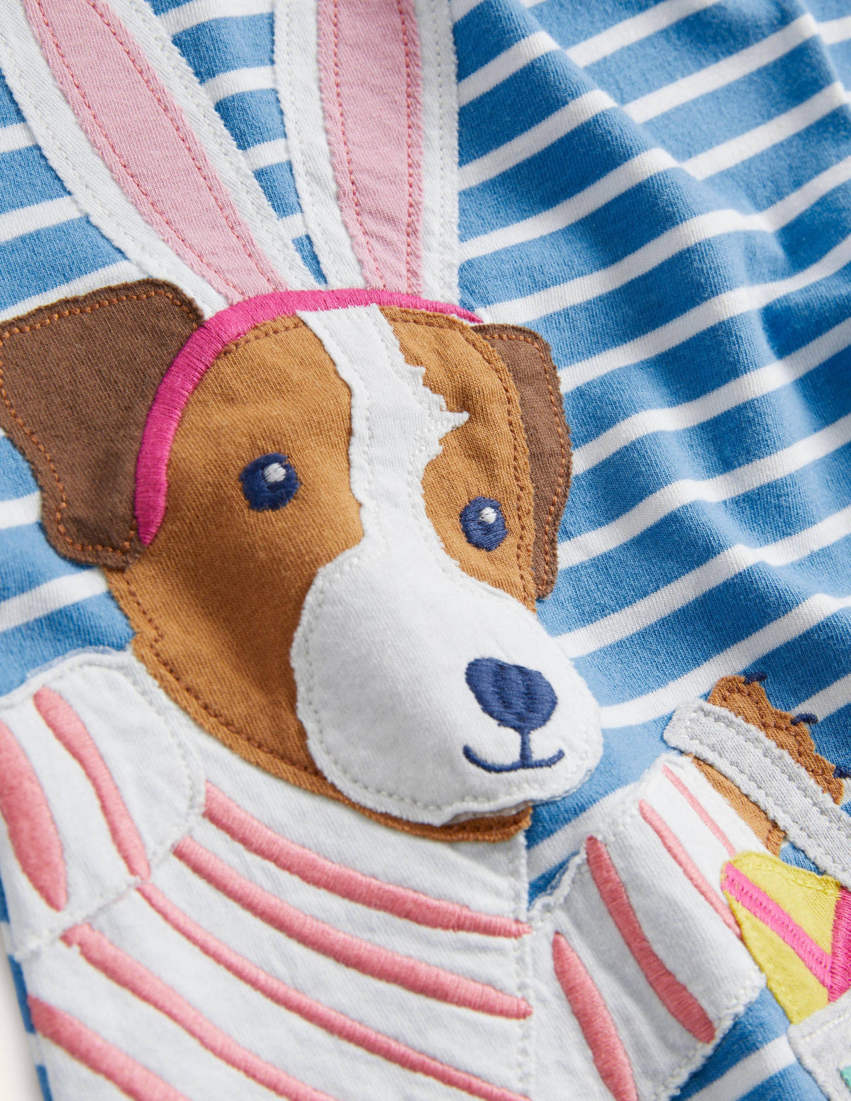 Fun Big Appliqué Dress-Bluebell/Ivory Guinea Pigs - Image 3
