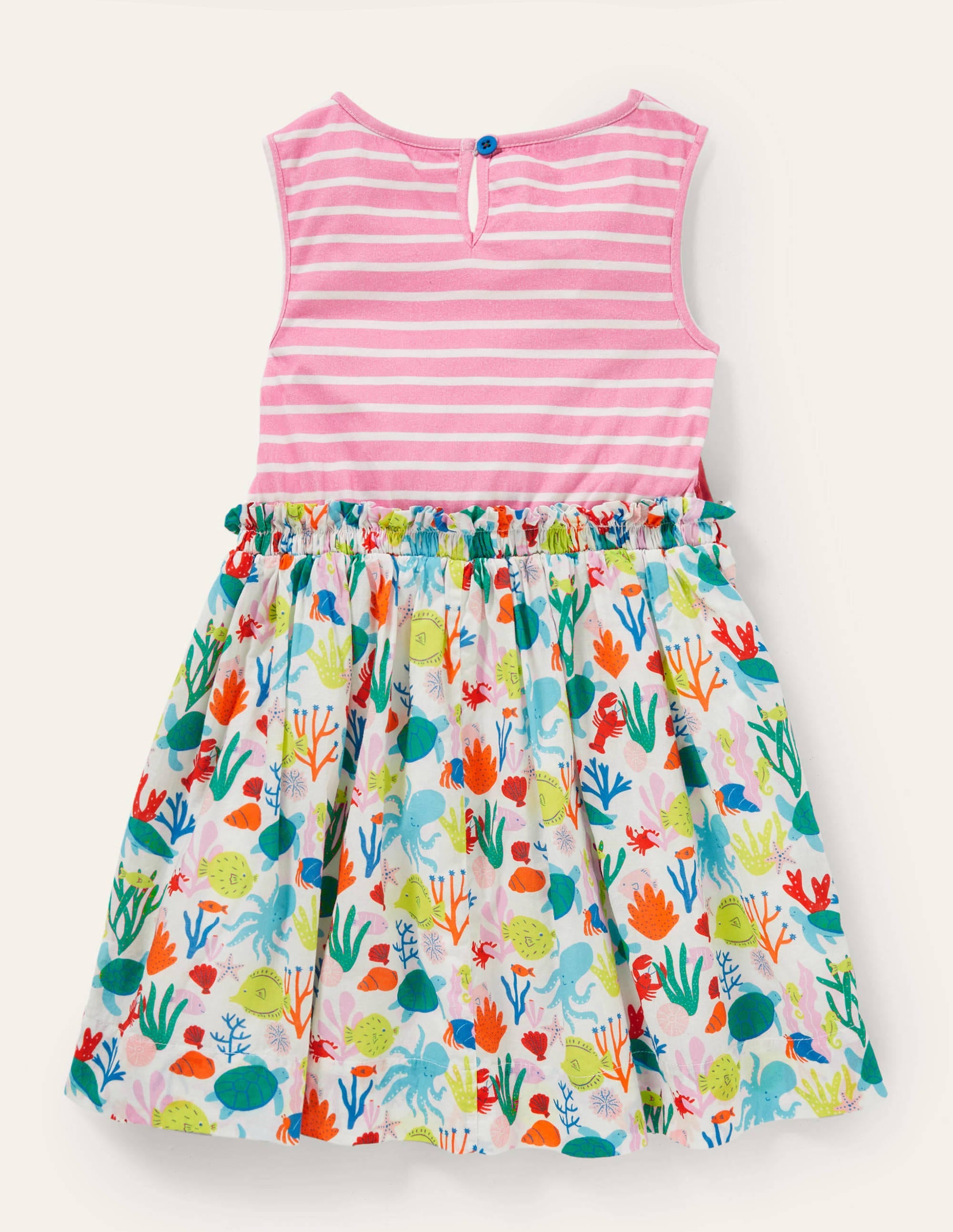 Appliqué Woven Mix Dress-Boto Pink/Ivory Crab - Image 2