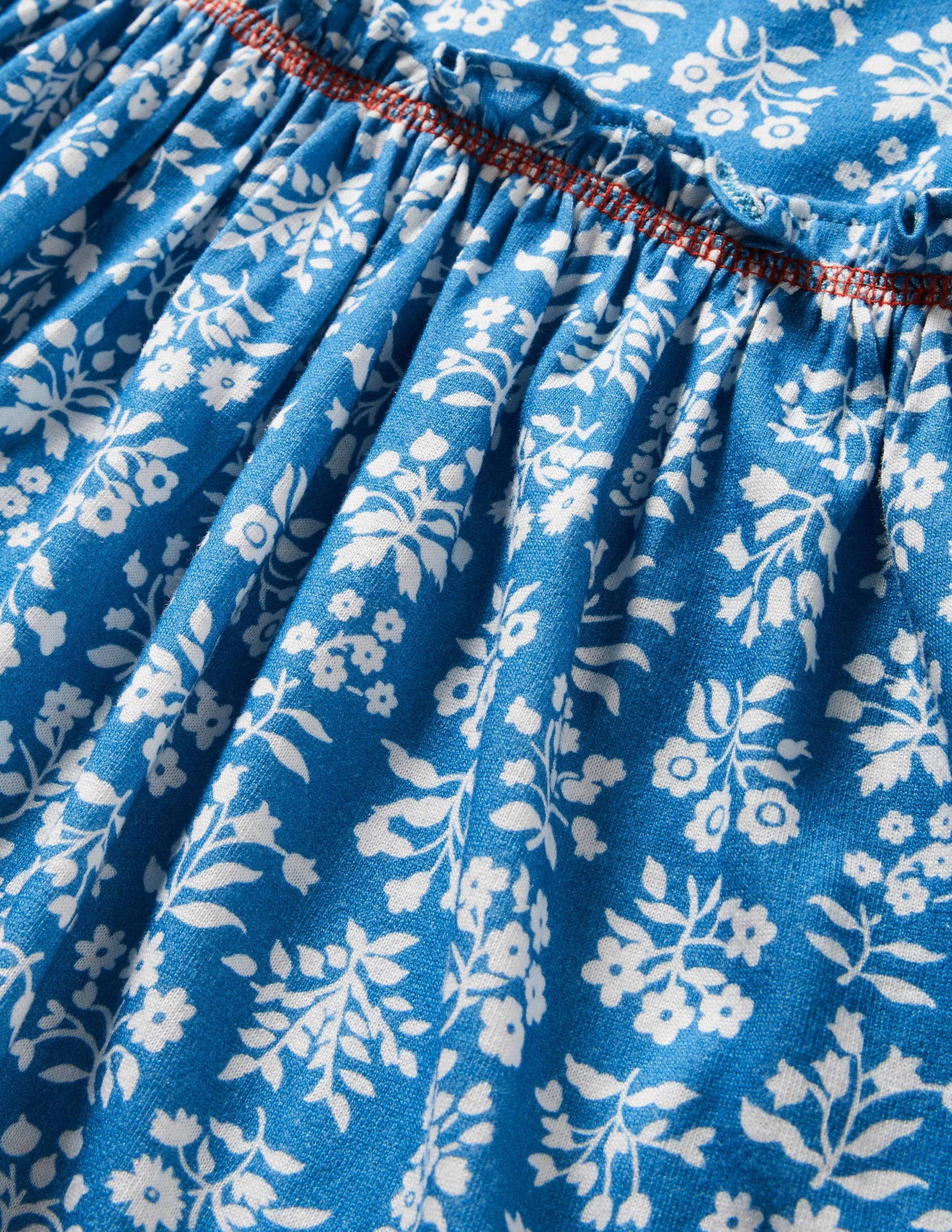 Frill Detail Jersey Dress-Bahama Blue/ Ivory Woodblock-3