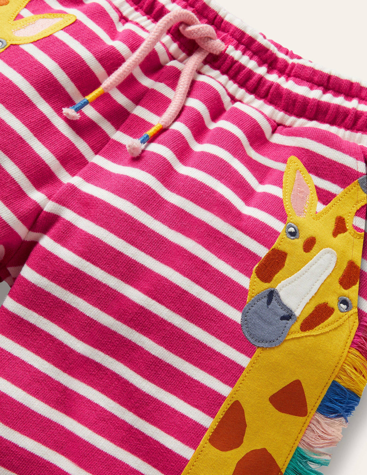 Jersey Appliqué Shorts-Tutti Fruity Pink Giraffe-3