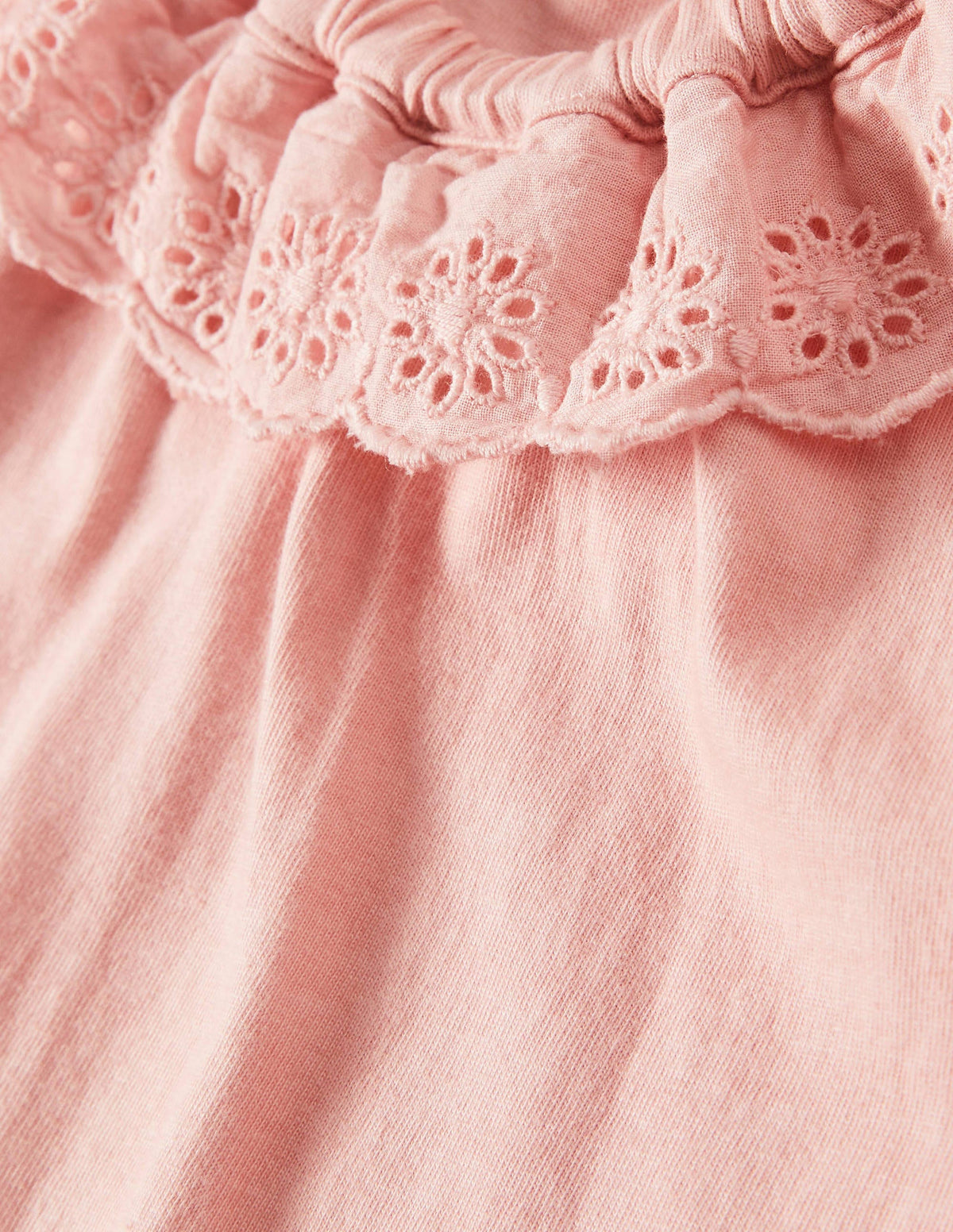 Broderie Collar Jersey Top-Boto Pink-3
