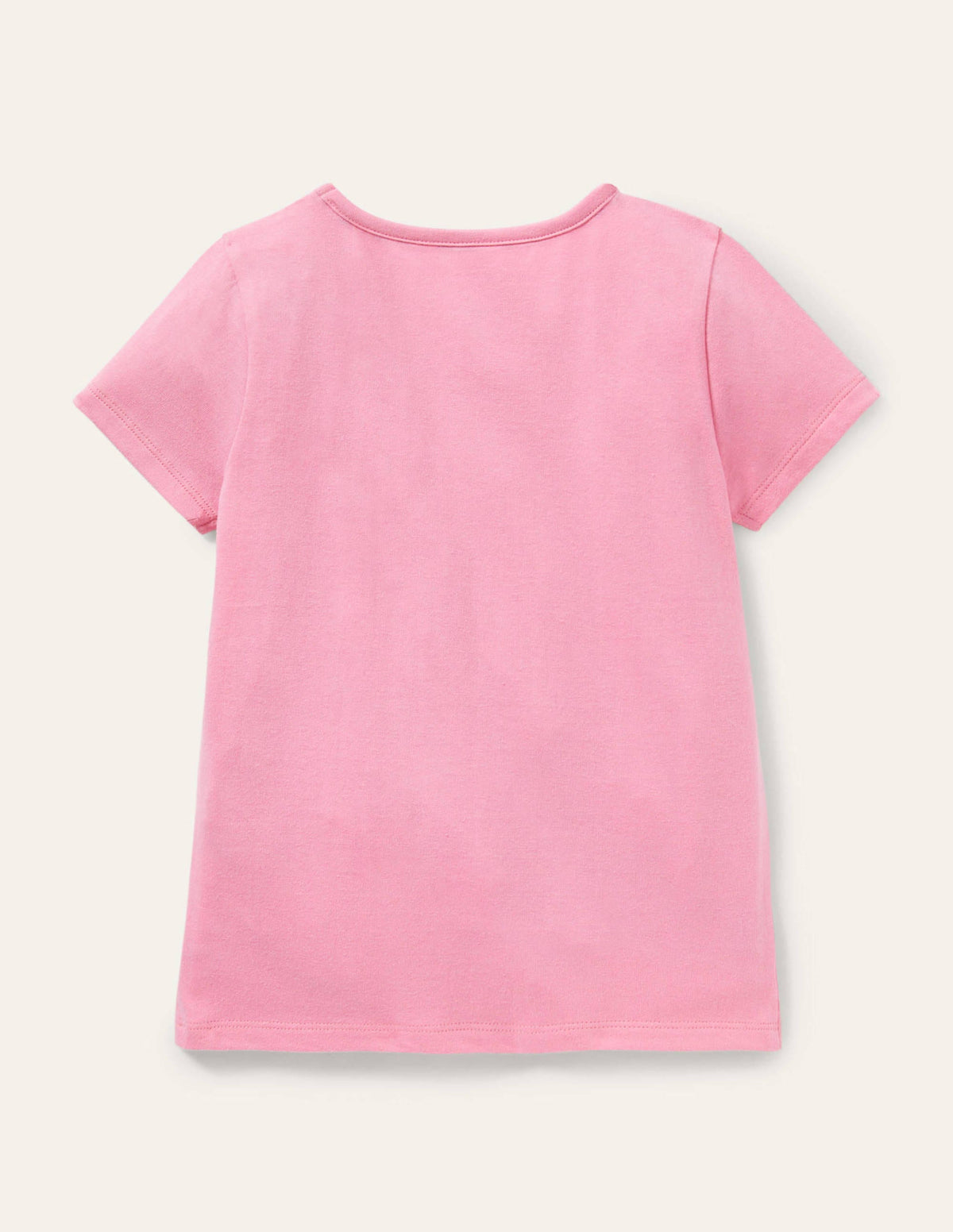 Short-sleeved Appliqué T-shirt-Bright Petal Pink Pandas-2