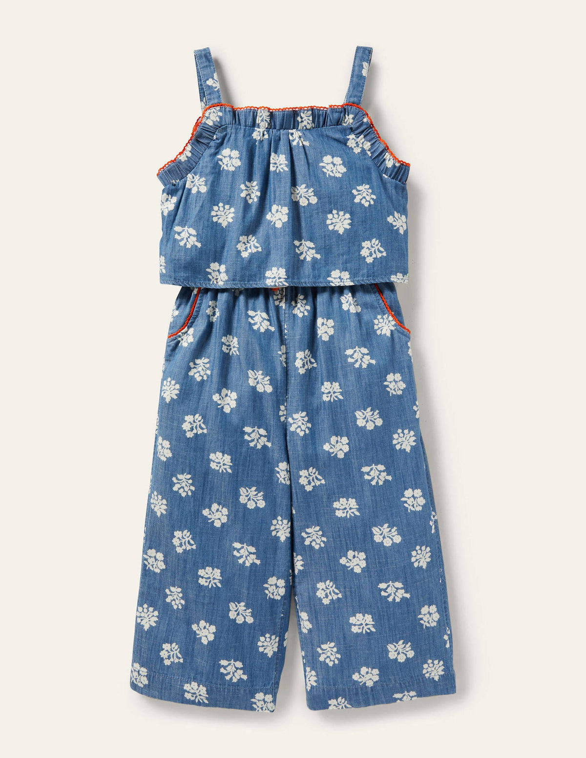 Woven Jumpsuit-Woodblock Chambray-1