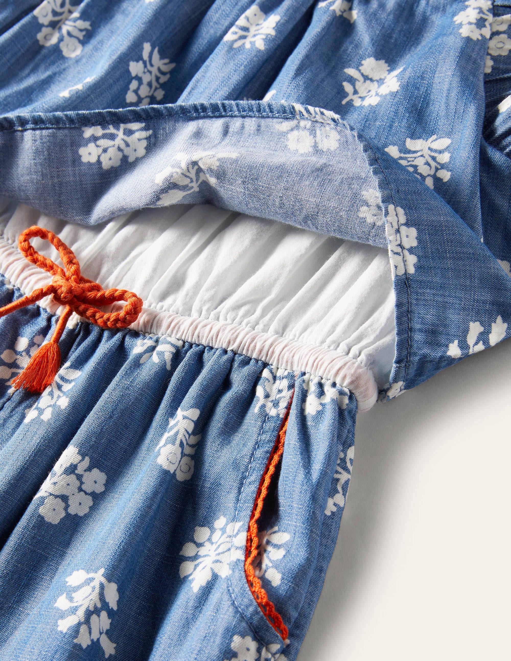Woven Jumpsuit-Woodblock Chambray - Image 3