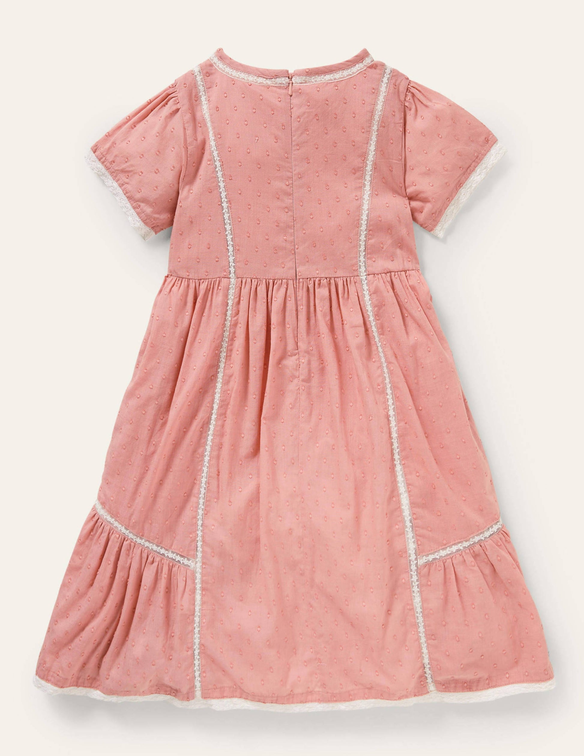 Embroidered Nostalgic Dress-Almond Pink-2