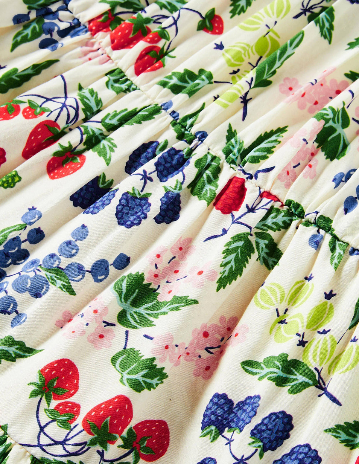 Puff Sleeve Floral Dress-Vanilla Botanical Fruit-3