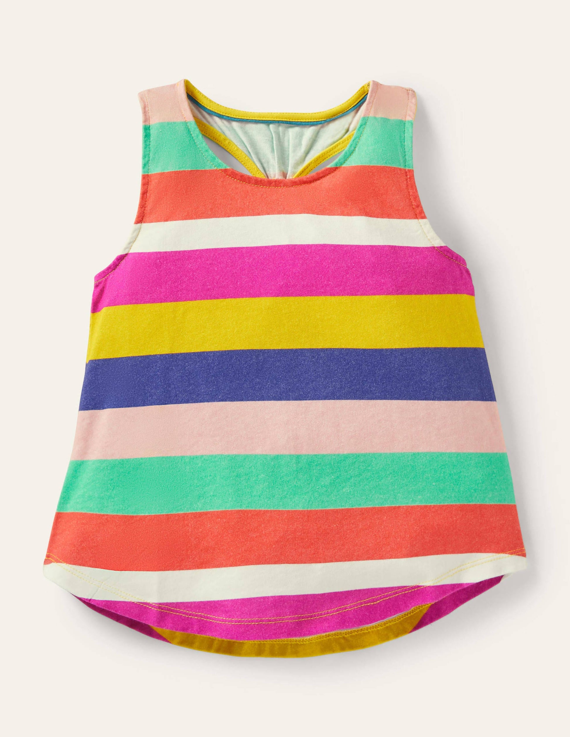 Knot Back Tank Top-Pop Pansy / Daffodil Rainbow-1