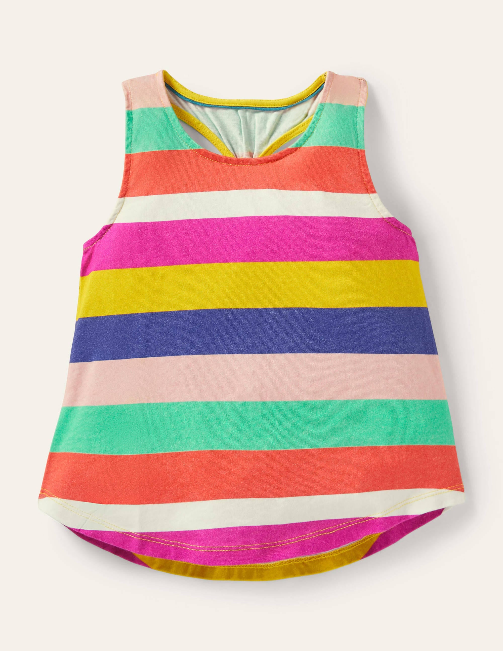 Knot Back Tank Top-Pop Pansy / Daffodil Rainbow - Image 1