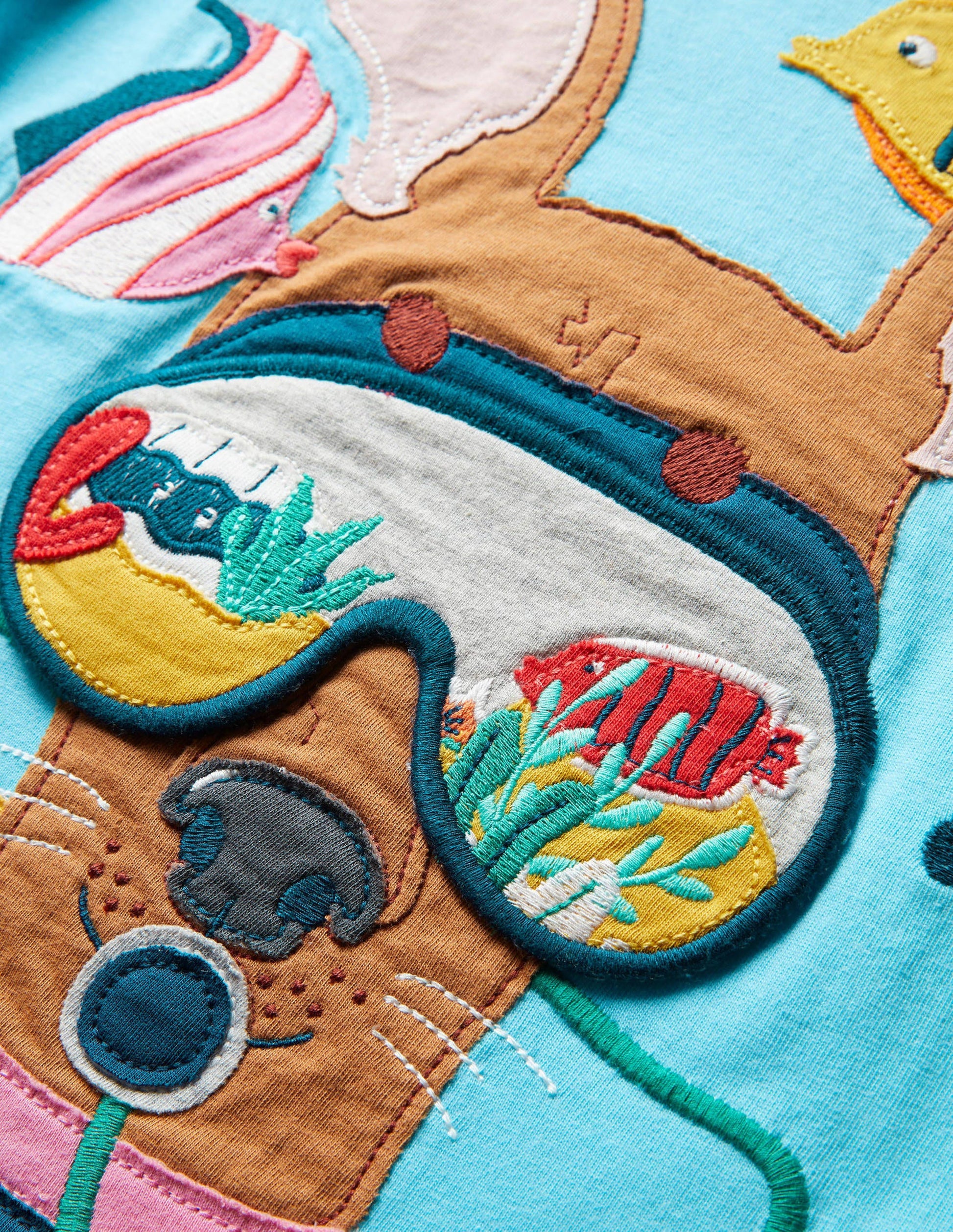 Lift-the-flap T-shirt-Aqua Blue Dog-3