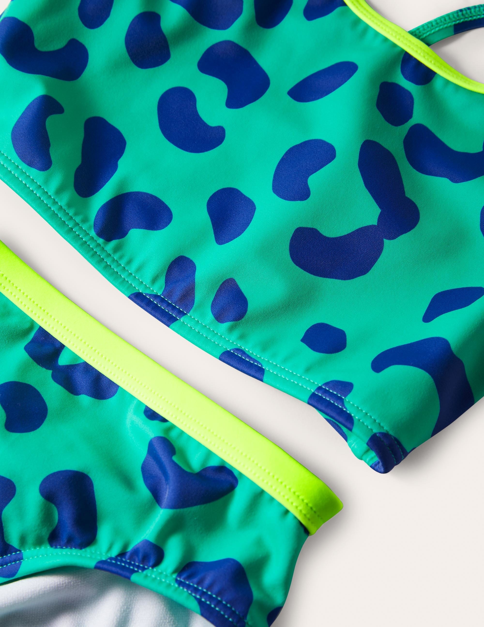 Racerback Bikini Set-Tropical Green/Blue Leopard - Image 3