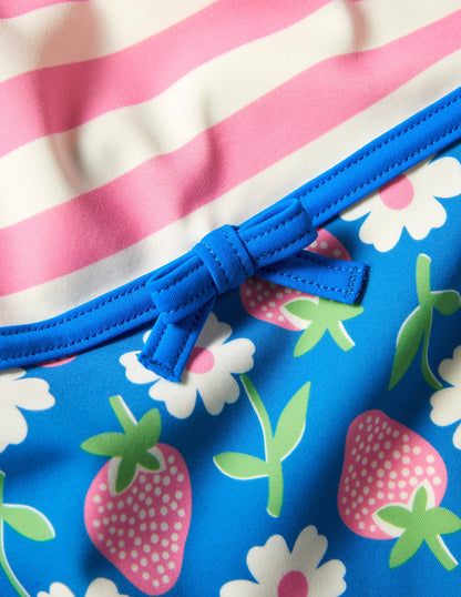 Strawberry Hotchpotch Cross-back Swimsuit-Bright Blue Strawberry Stamp-3