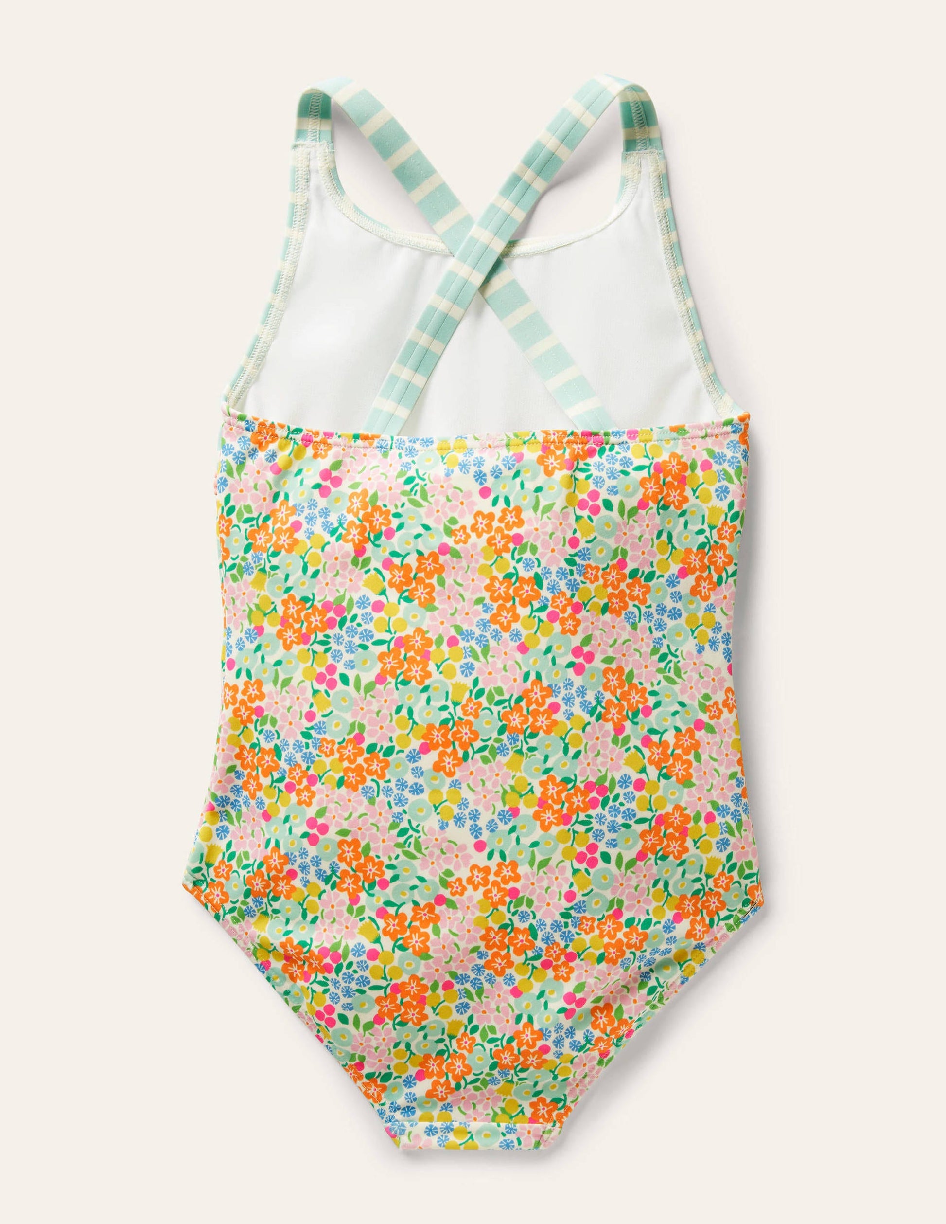 Hotchpotch Cross-back Swimsuit-Multi Tropical Flowerbed-2